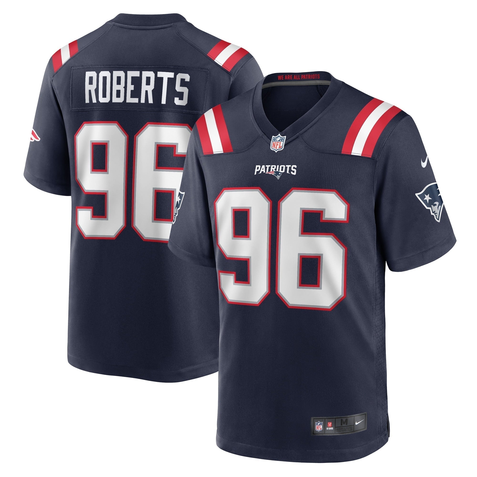 Men s Nike Sam Roberts Navy New England Patriots Game Player Jersey