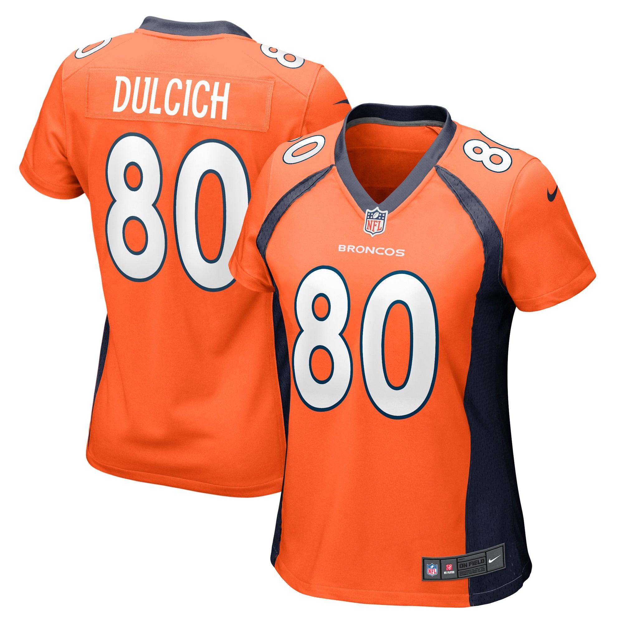Greg Dulcich Denver Broncos Nike Women s Game Player Jersey   Orange