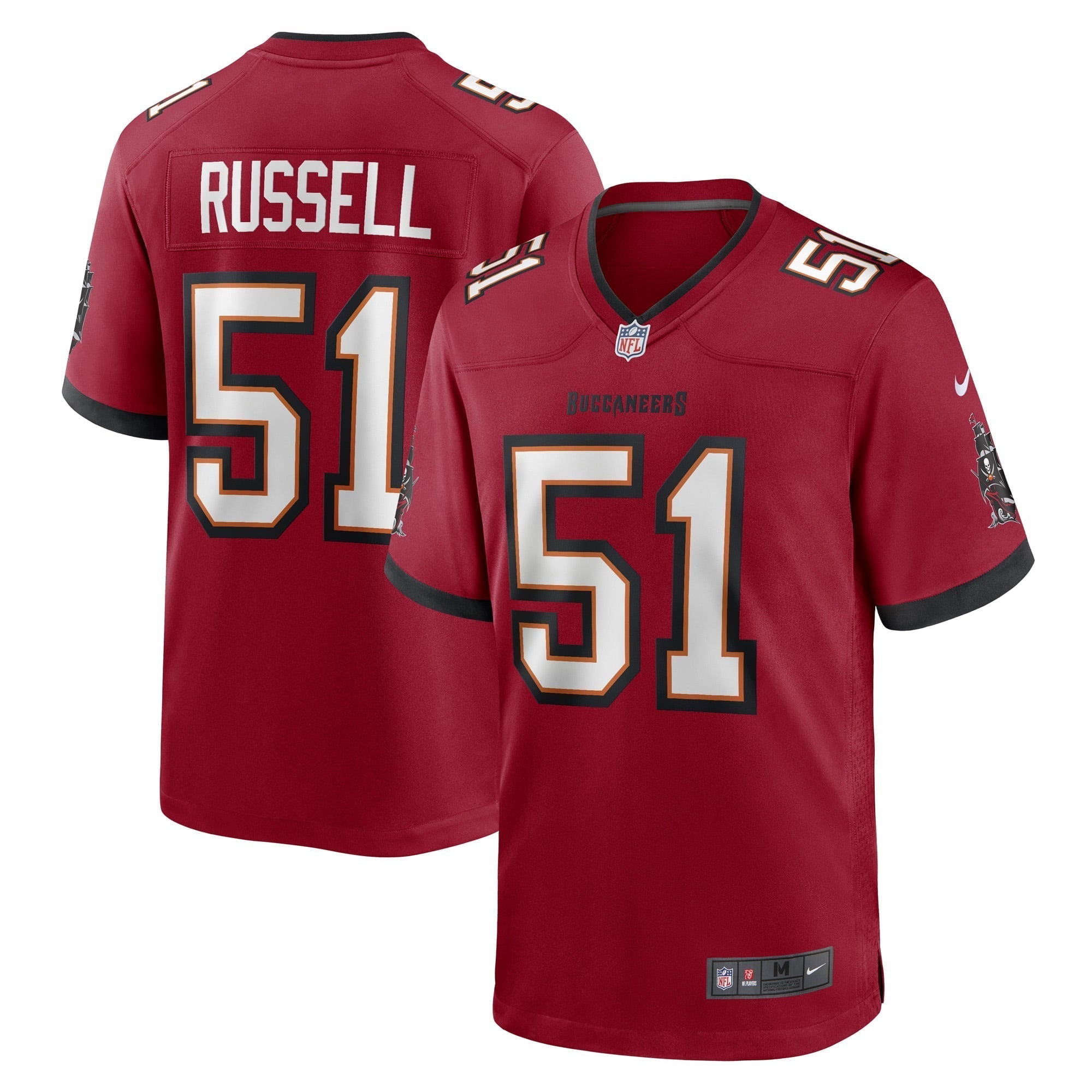 Men s Nike J.J. Russell Athletic Red Tampa Bay Buccaneers Game Player Jersey