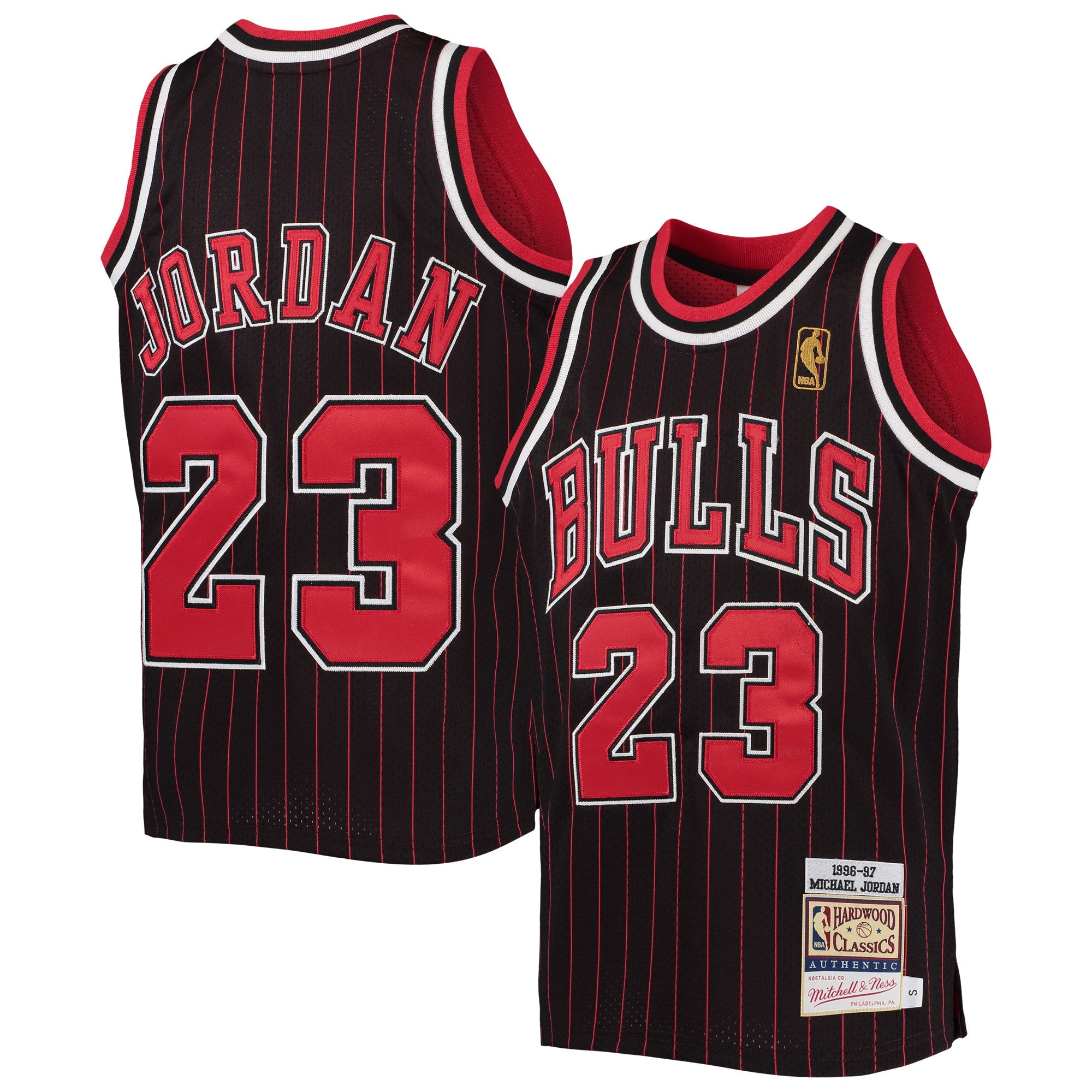 Michael Jordans Chicago Bulls Mitchell & Ness Youth 1996-97 Hardwood Classics Authentic Jersey - Black/Red