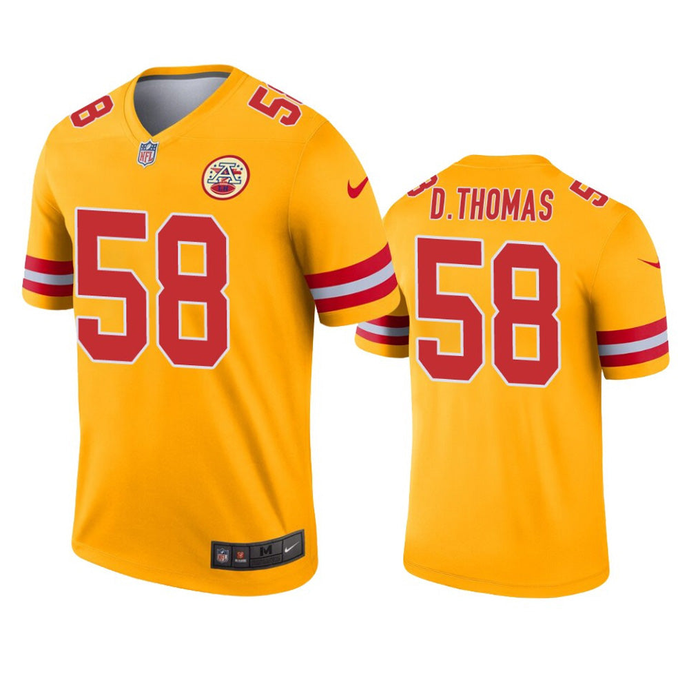 Men s Kansas City Chiefs Derrick Thomas Inverted Legend Jersey   Gold