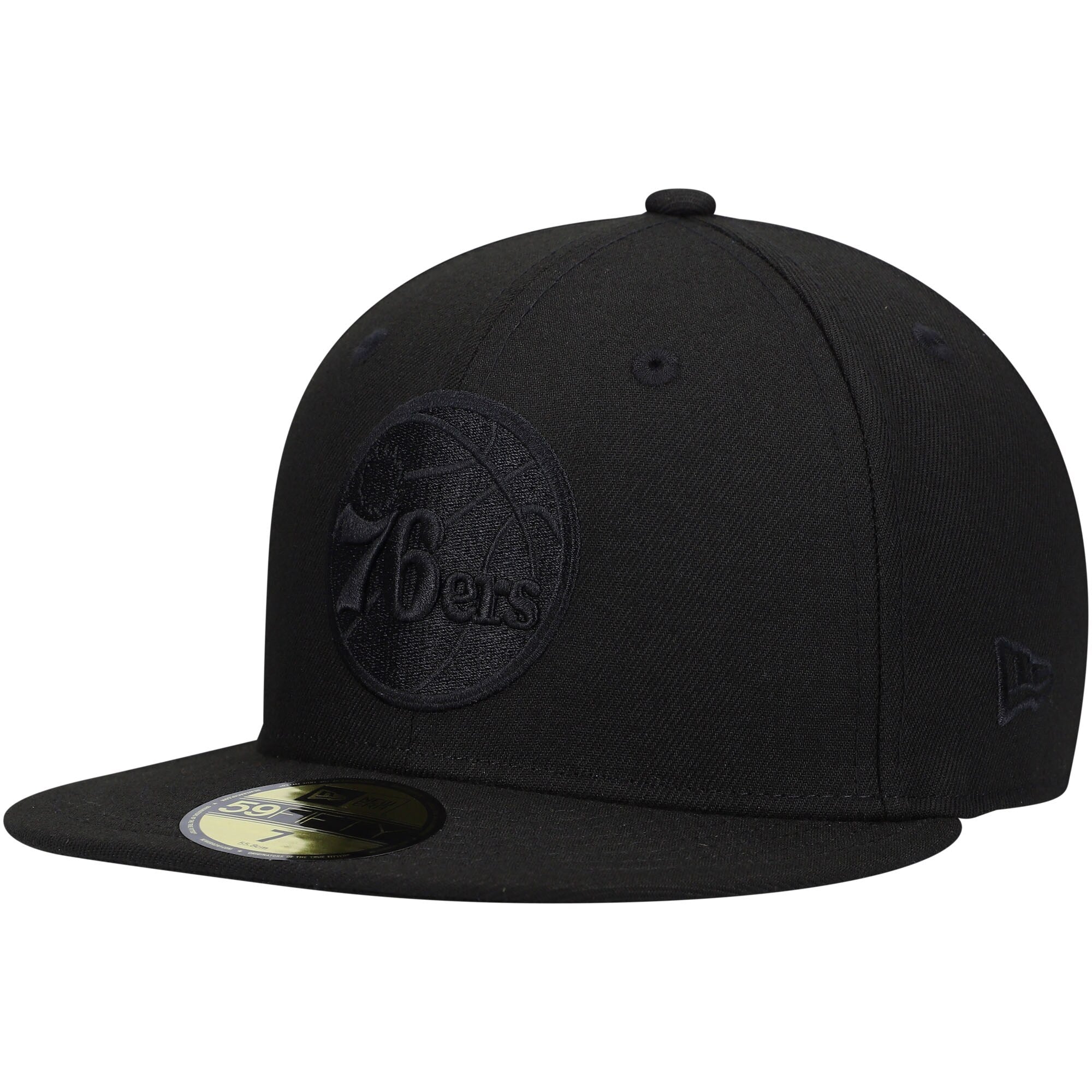 Philadelphia 76ers New Era Black On Black 59FIFTY Fitted Hat