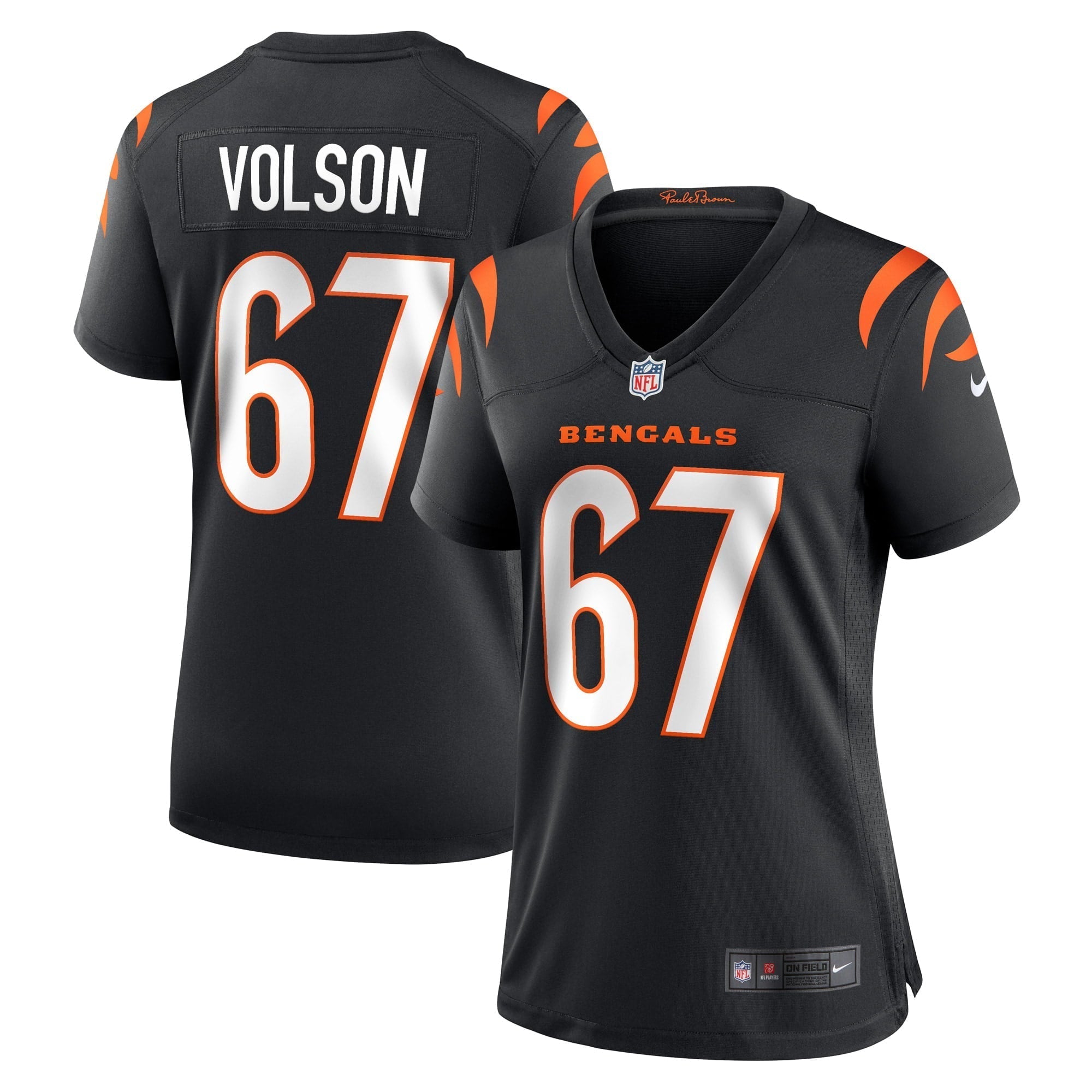 Women s Nike Cordell Volson Black Cincinnati Bengals Game Player Jersey