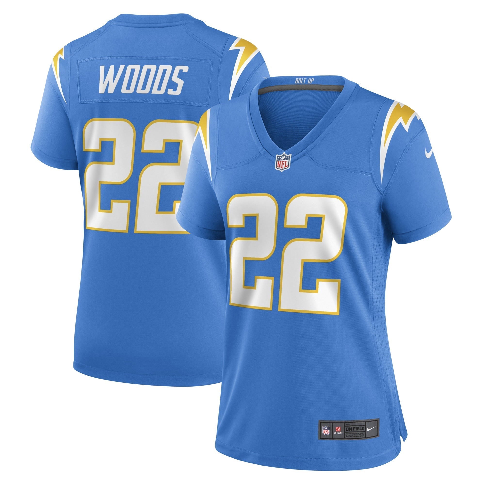 Women s Nike JT Woods Powder Blue Los Angeles Chargers Game Player Jersey