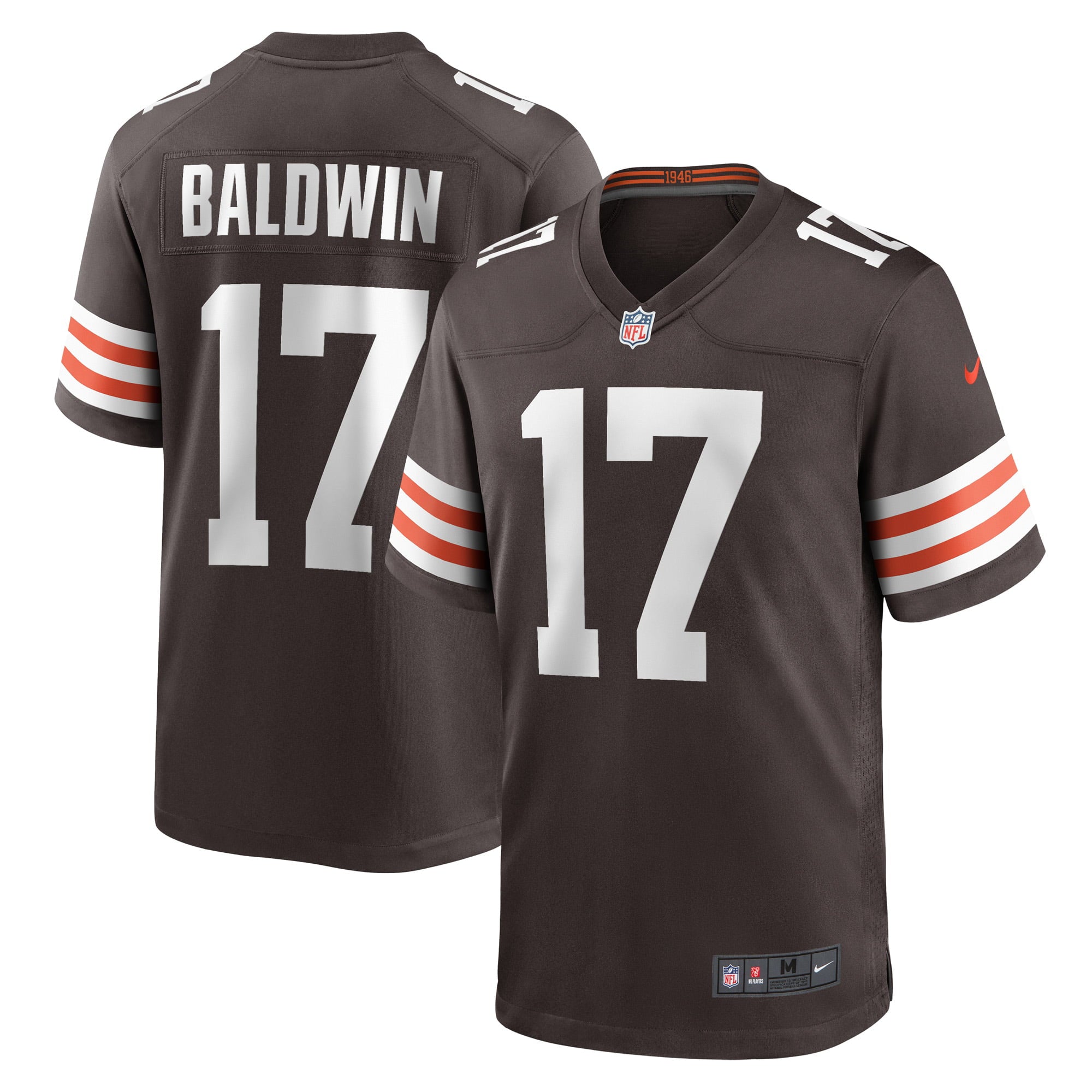 Men s Nike Daylen Baldwin Brown Cleveland Browns Game Player Jersey