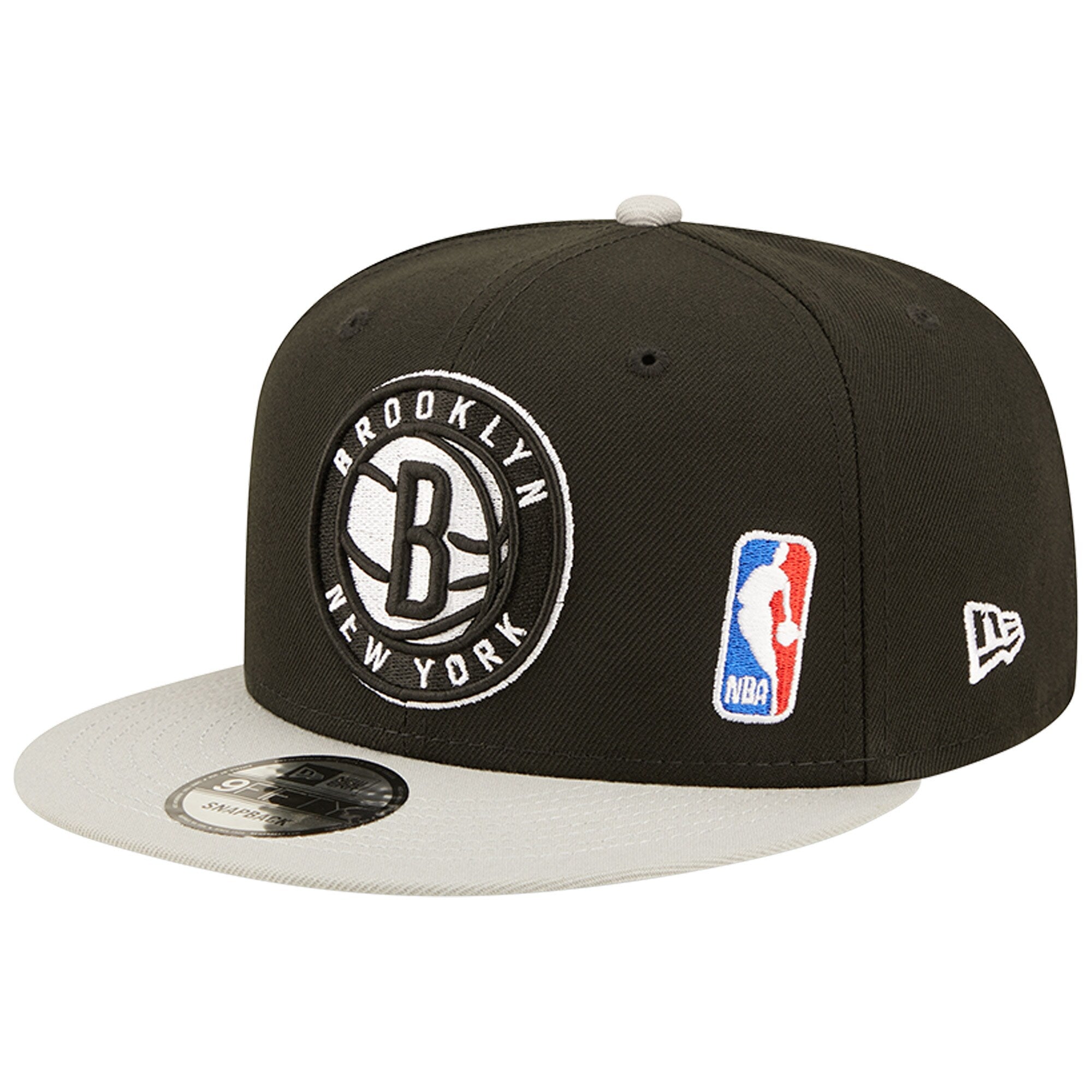 Brooklyn Nets New Era Back Letter Arch 9FIFTY Snapback Hat - Black/Gray