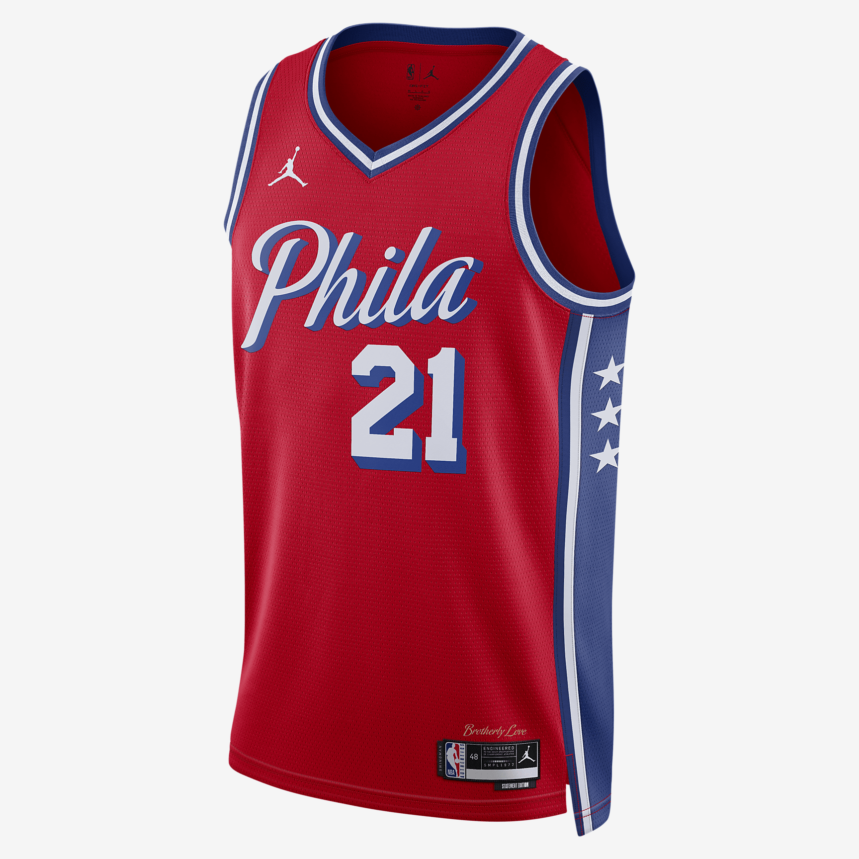 Philadelphia 76ers Statement Edition Jordans Dri-FIT NBA Swingman Jersey - University Red