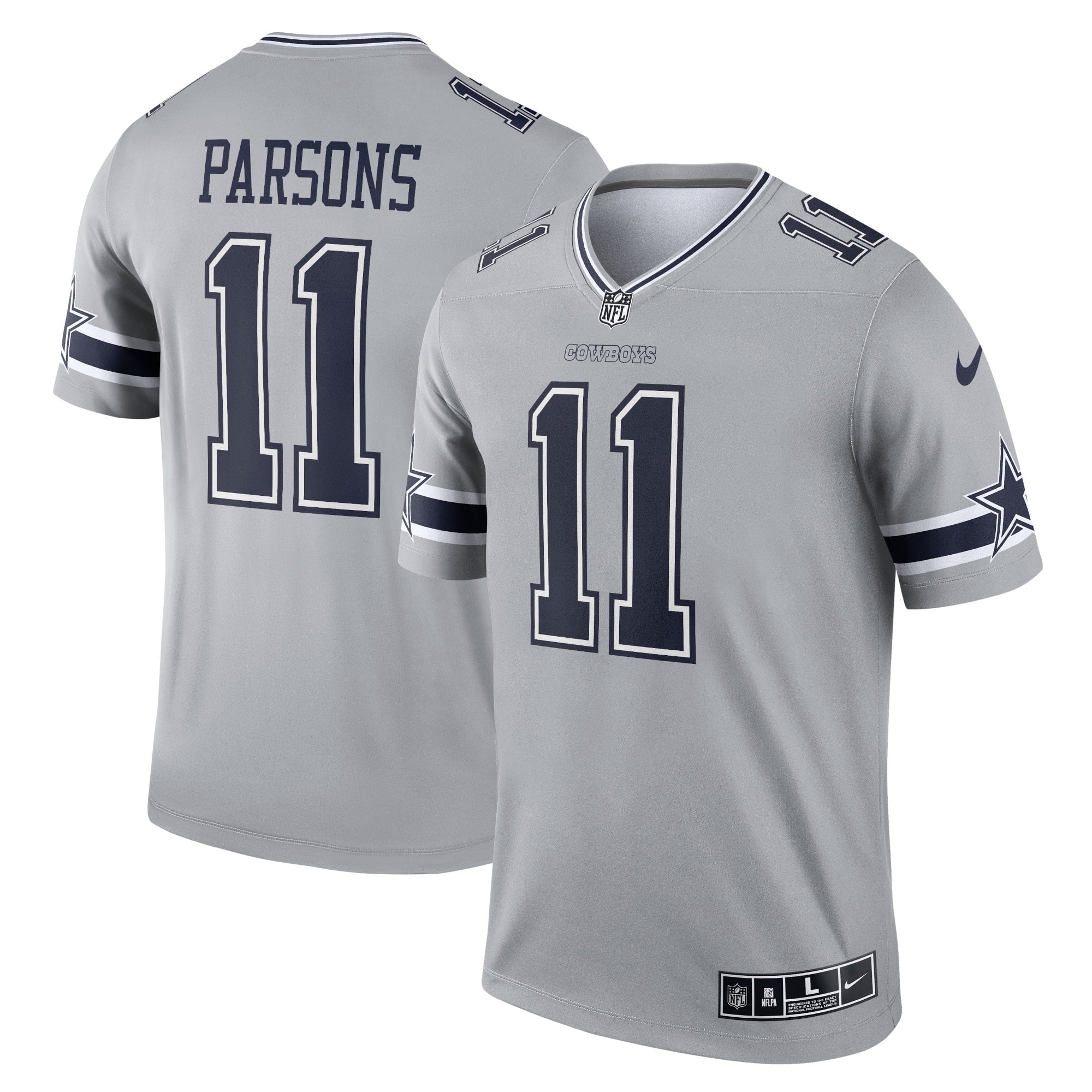 Men s Nike Micah Parsons Gray Dallas Cowboys Inverted Legend Player Jersey