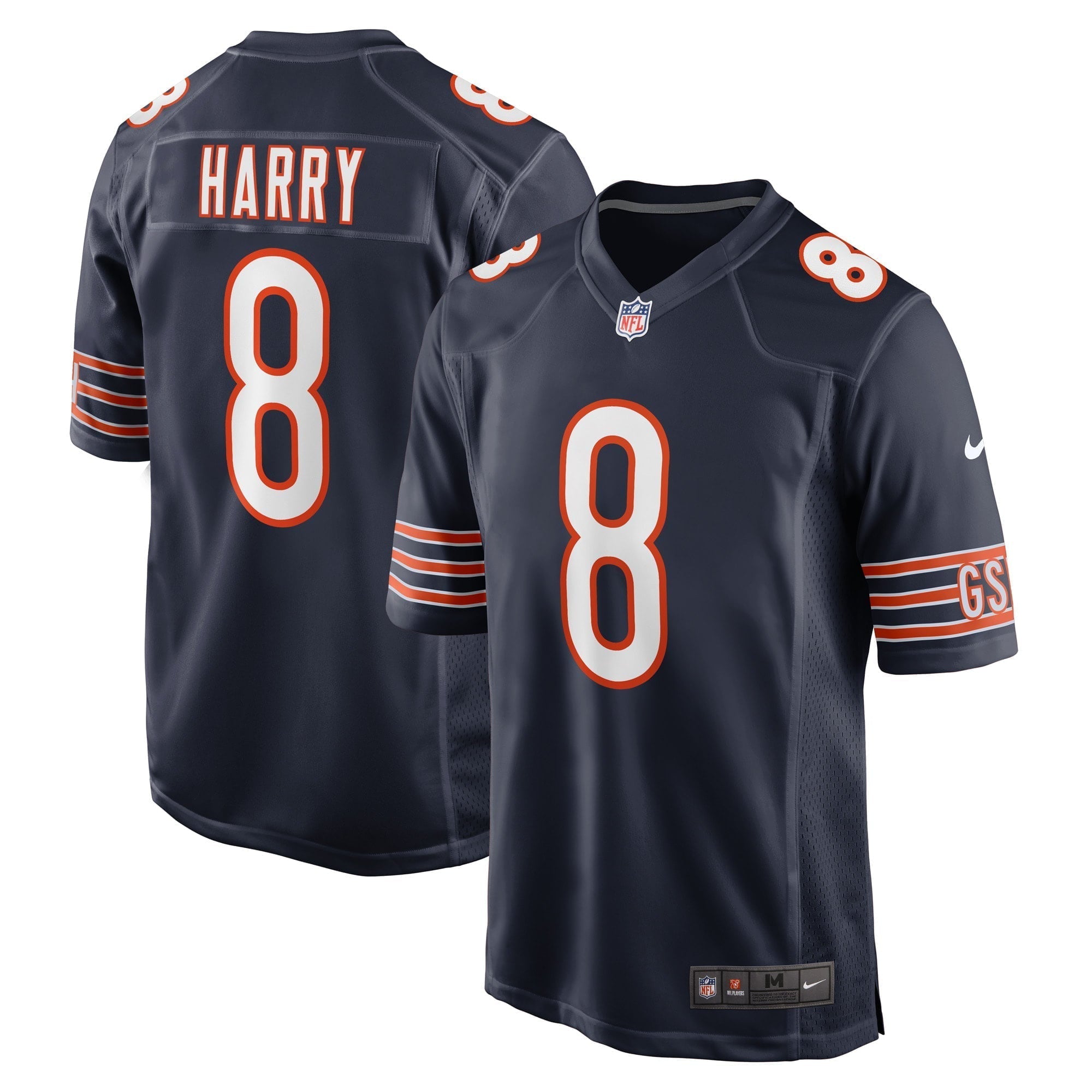 Men s Nike N Keal Harry Navy Chicago Bears Game Player Jersey