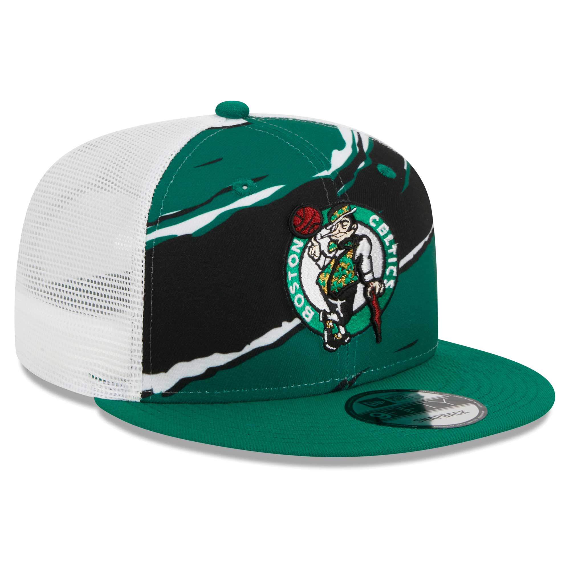 Boston Celtics New Era Tear Trucker 9FIFTY Adjustable Hat - Kelly Green/White
