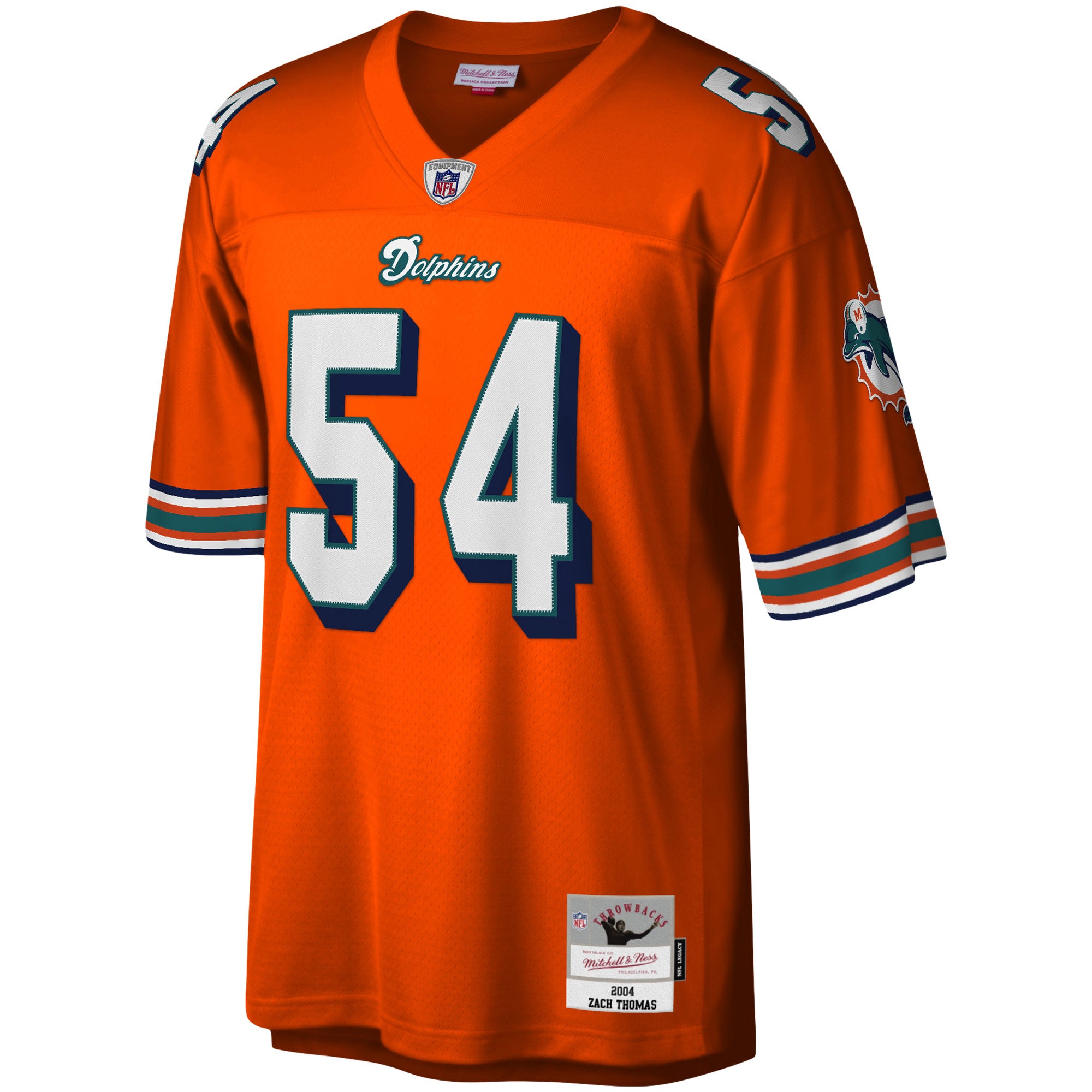 Zach Thomas Miami Dolphins Mitchell   Ness Legacy Replica Jersey   Orange