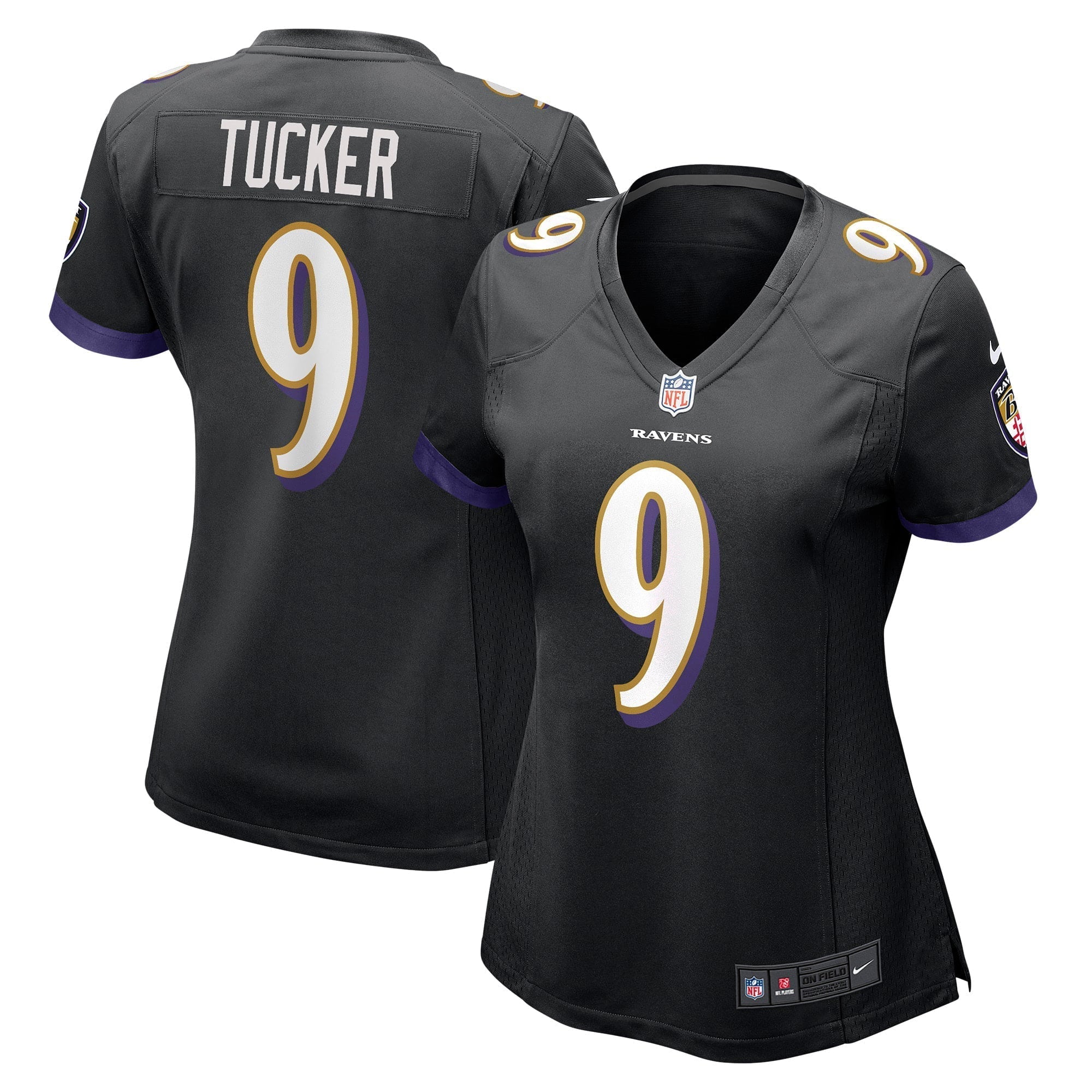 Women s Nike Justin Tucker Black Baltimore Ravens Game Jersey