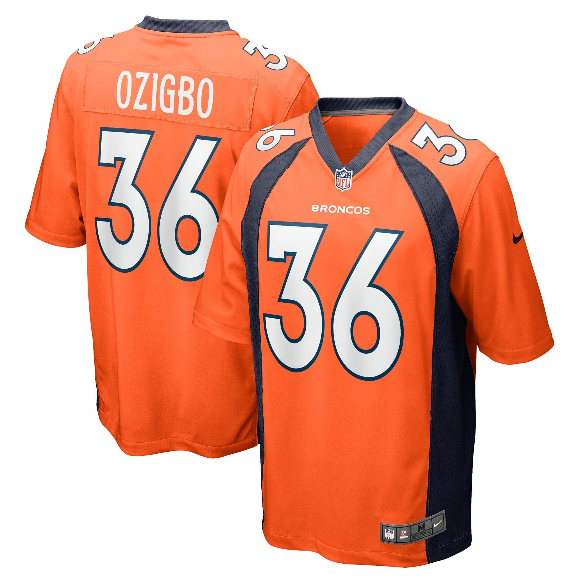 Men s Nike Devine Ozigbo Orange Denver Broncos Game Player Jersey