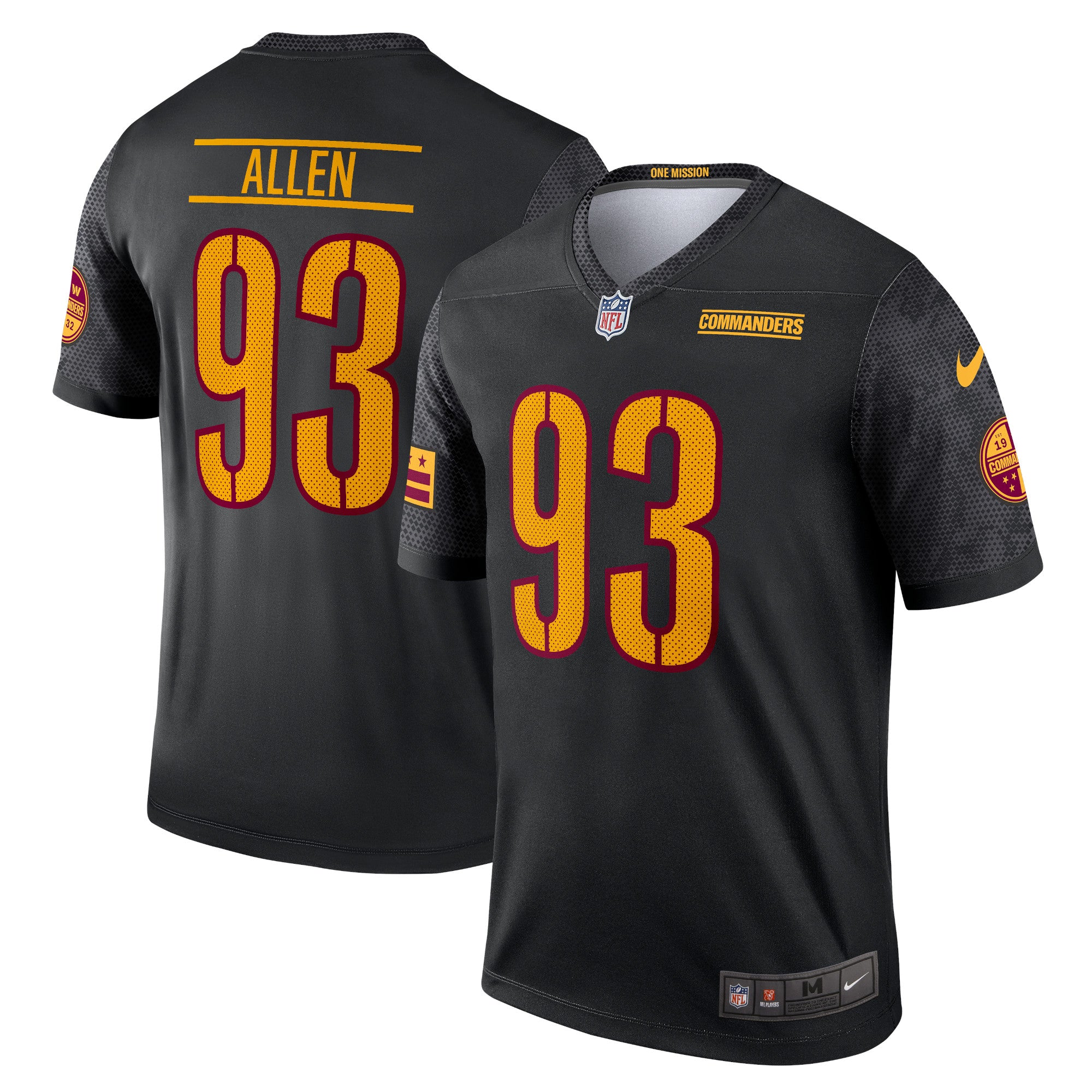 Jonathan Allen Washington Commanders Nike Alternate Legend Jersey   Black