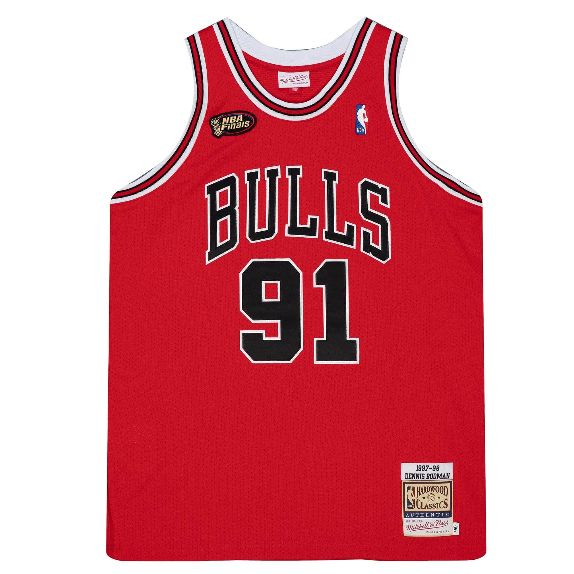 Authentic Dennis Rodman Chicago Bulls Road 1997-98 Jersey