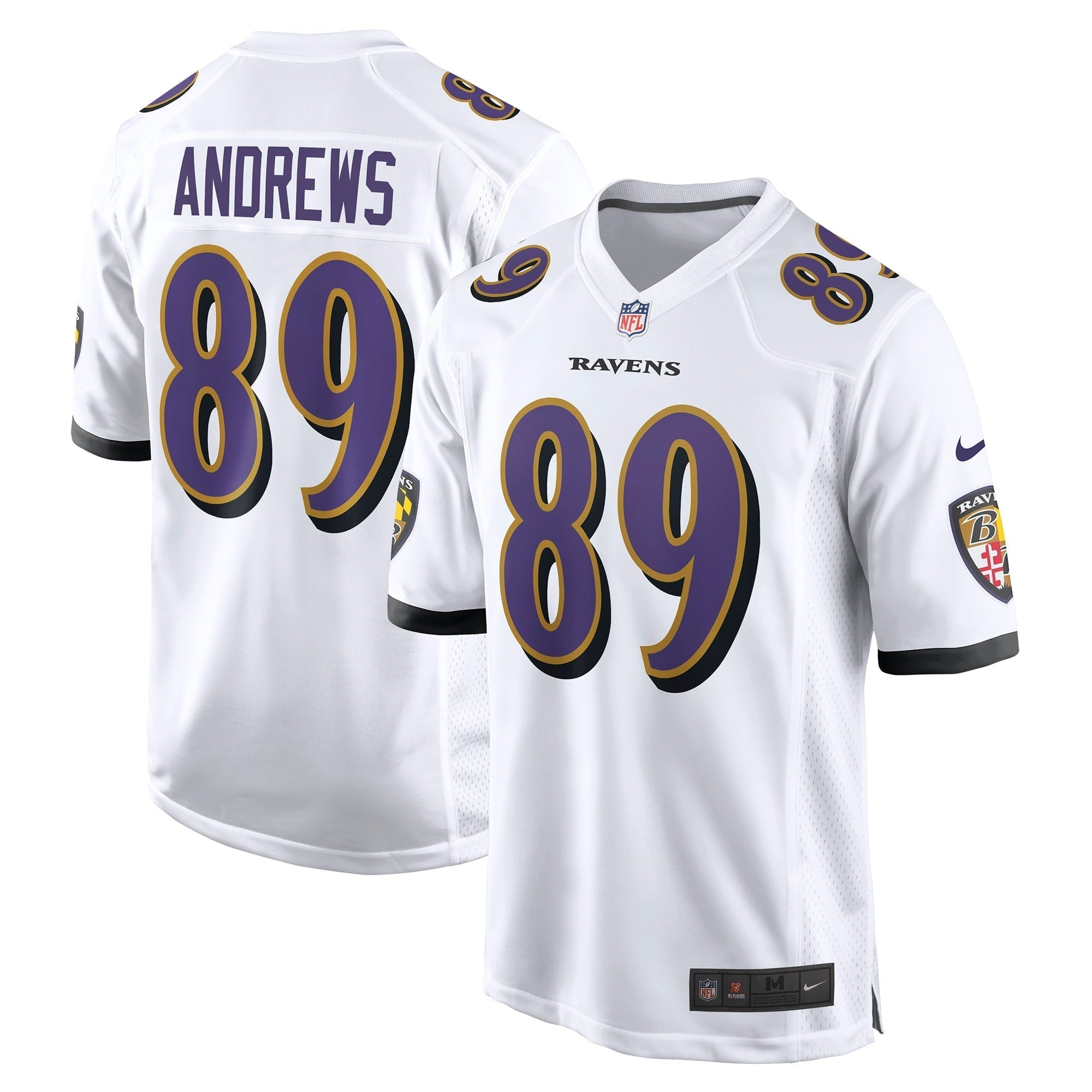 Men s Nike Mark Andrews White Baltimore Ravens Game Jersey