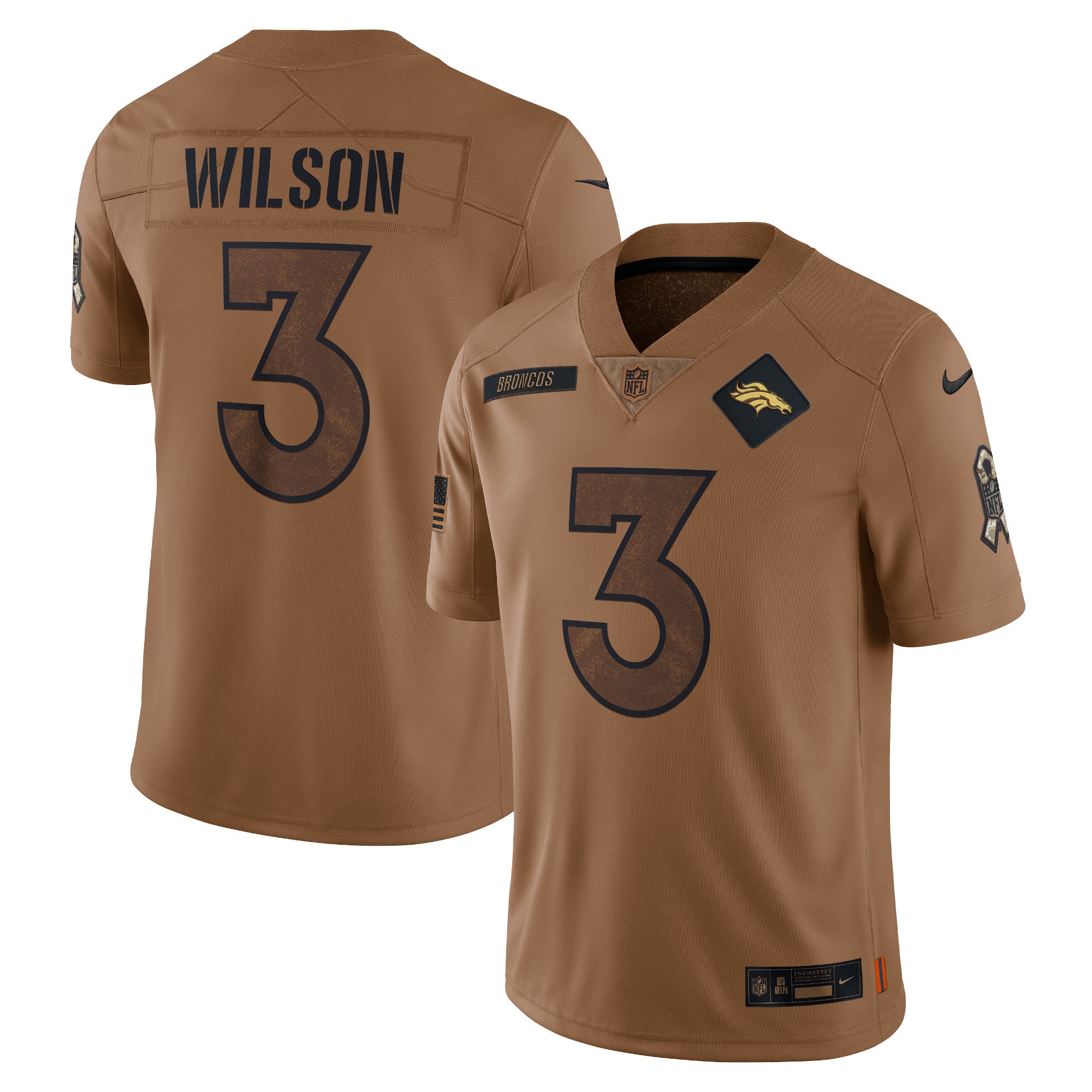 Russell Wilson Denver Broncos Nike 2023 Salute To Service Limited Jersey   Brown