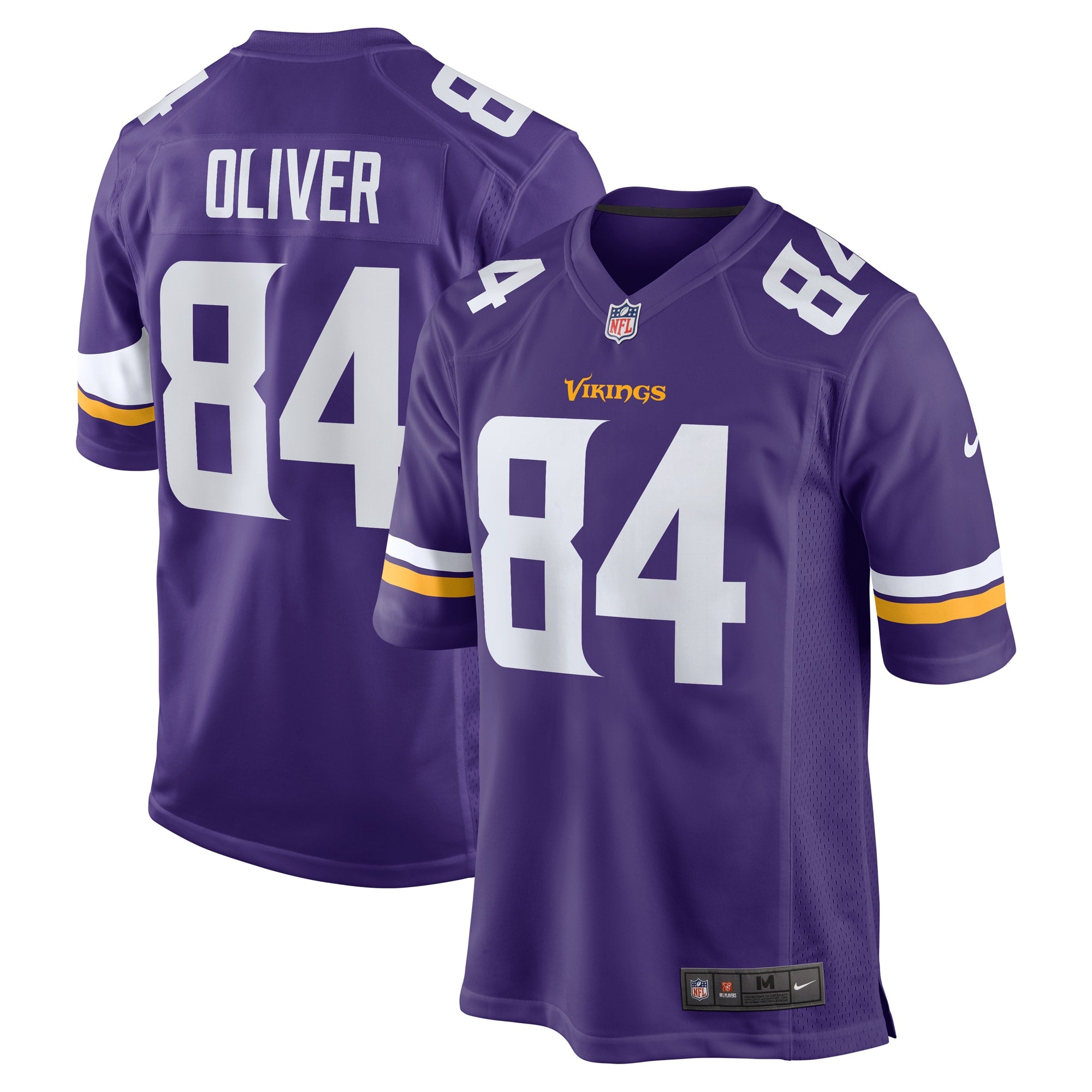 Josh Oliver Minnesota Vikings Nike Game Player Jersey   Purple
