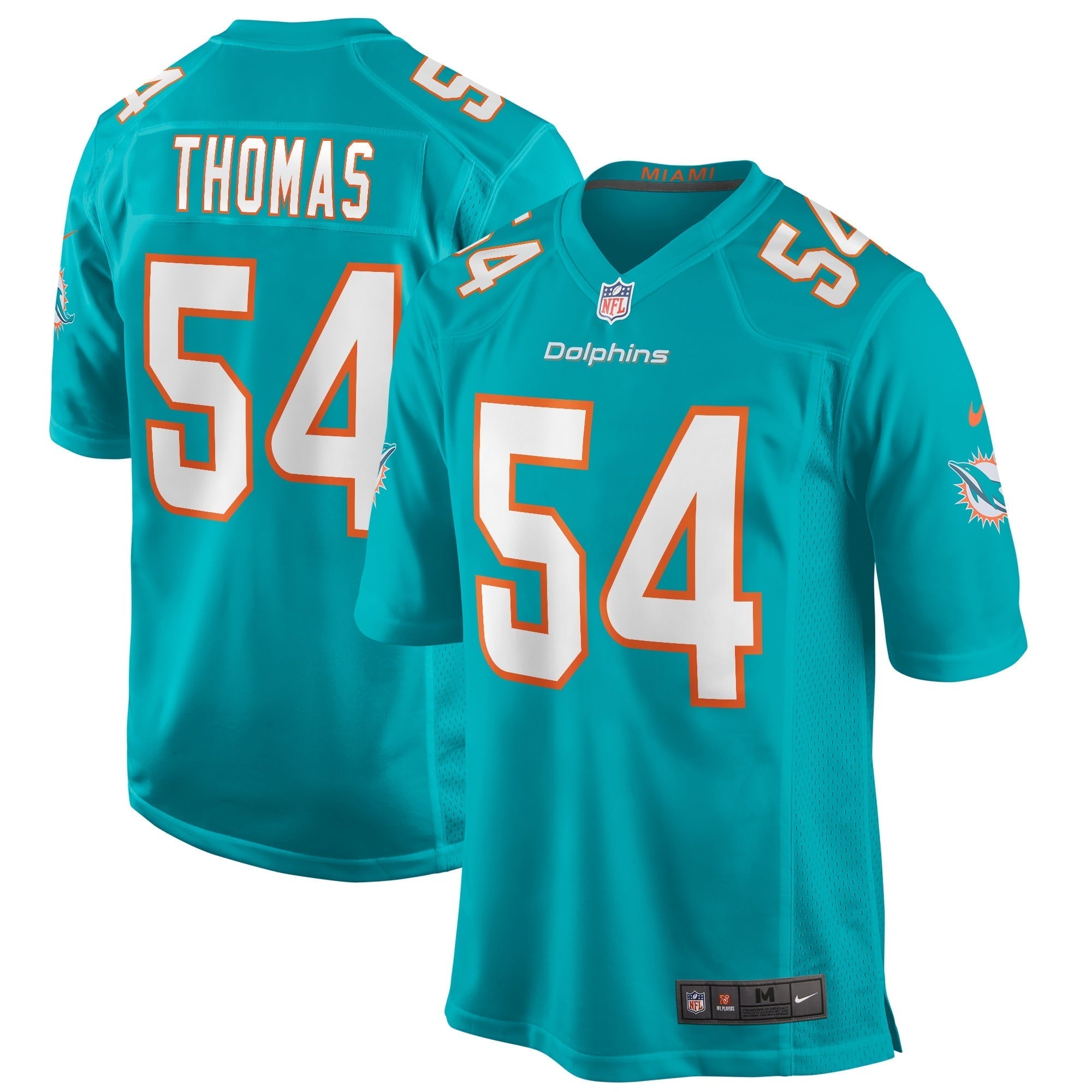 Men s Nike Zach Thomas Aqua Miami Dolphins Game Retired Player Jersey