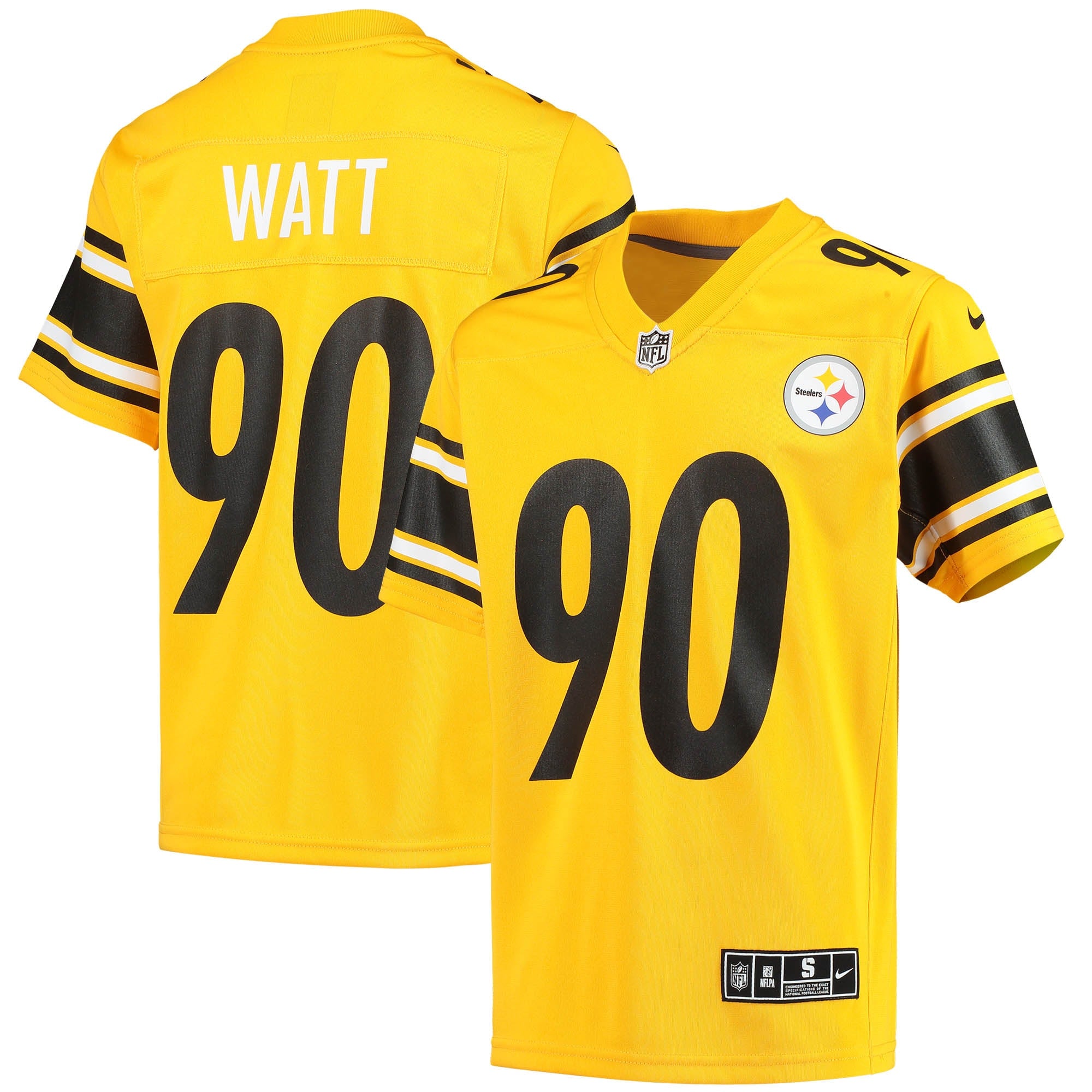 T.J. Watt Pittsburgh Steelers Nike Youth Inverted Team Game Jersey   Gold