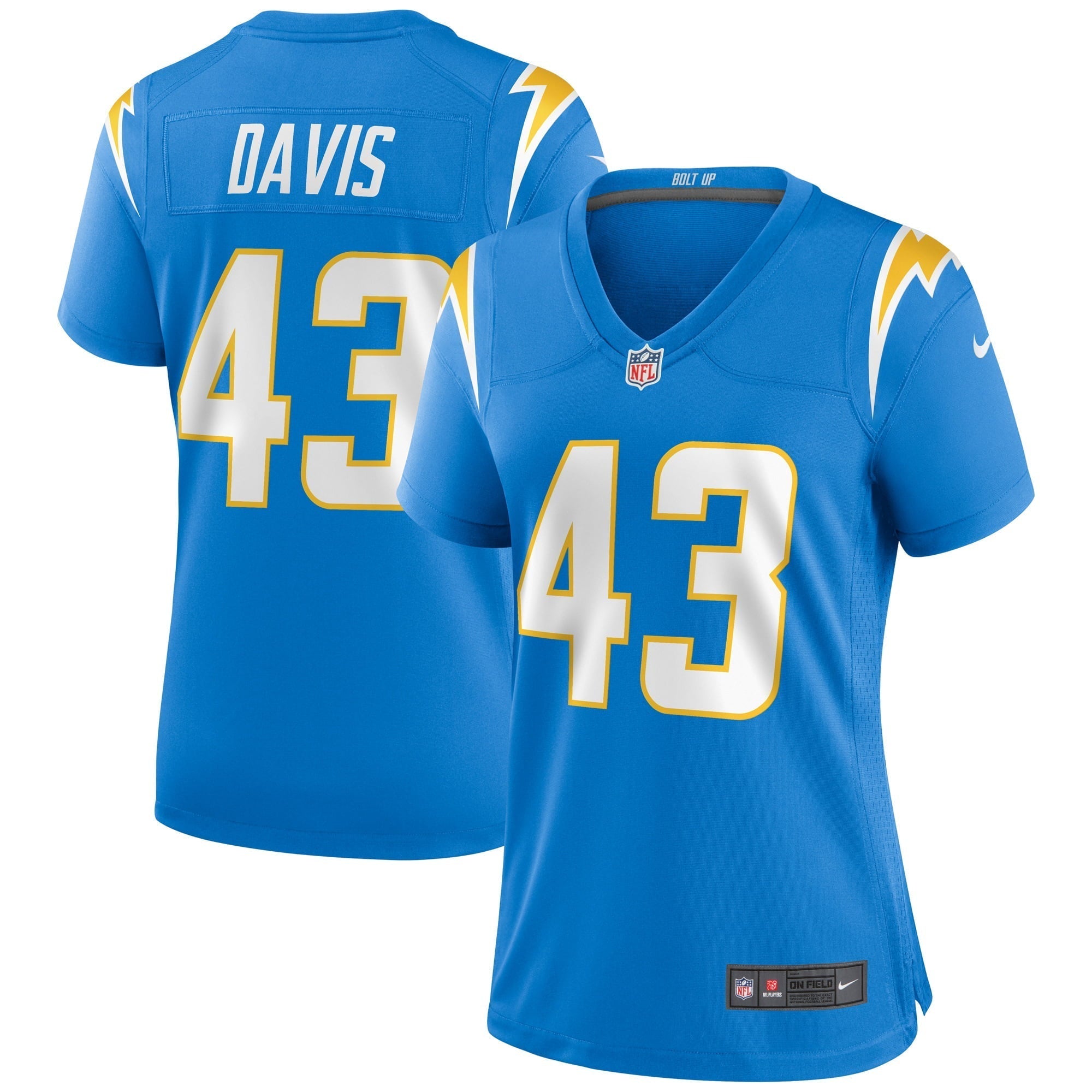 Women s Nike Michael Davis Powder Blue Los Angeles Chargers Game Jersey