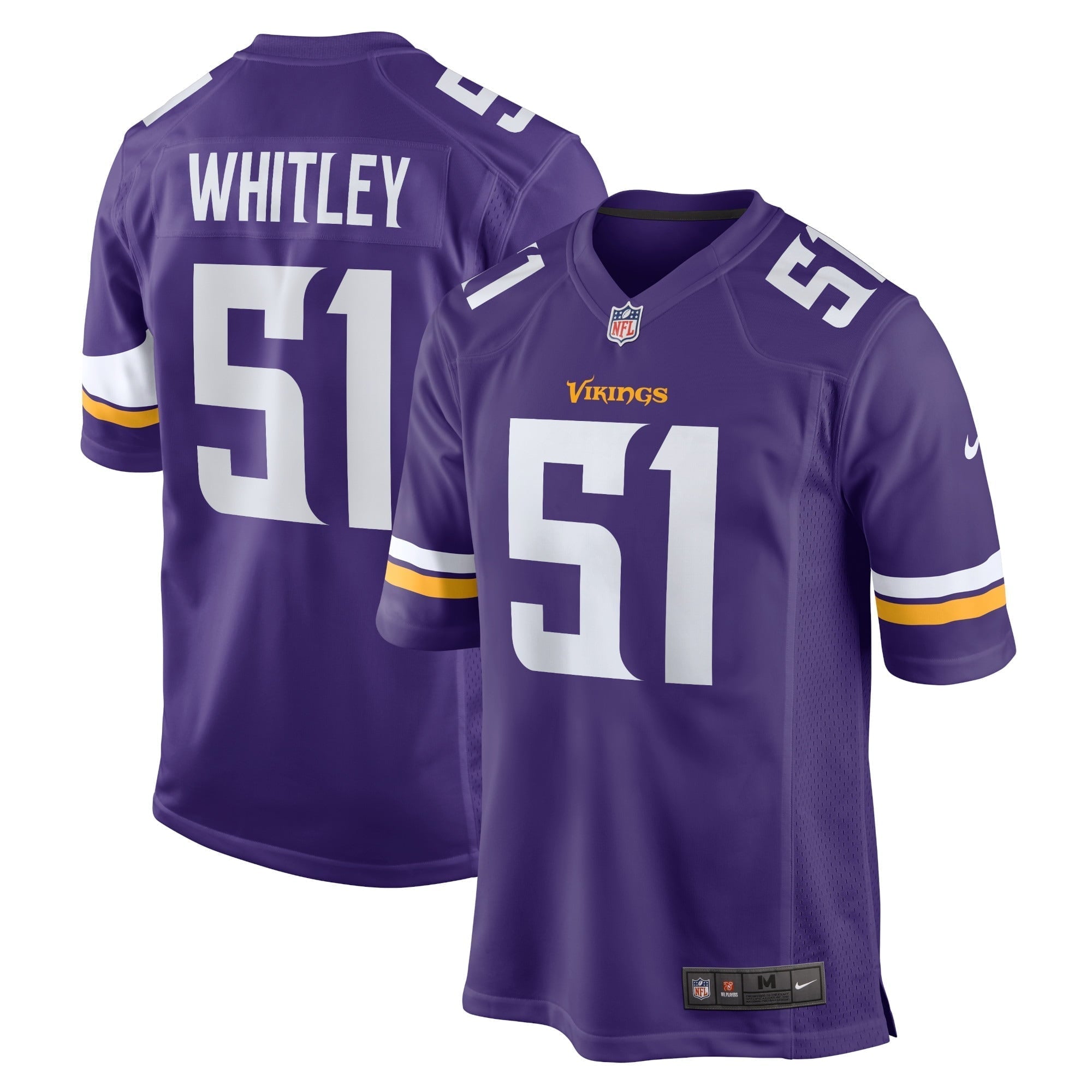 Men s Nike Benton Whitley Purple Minnesota Vikings Home Game Player Jersey