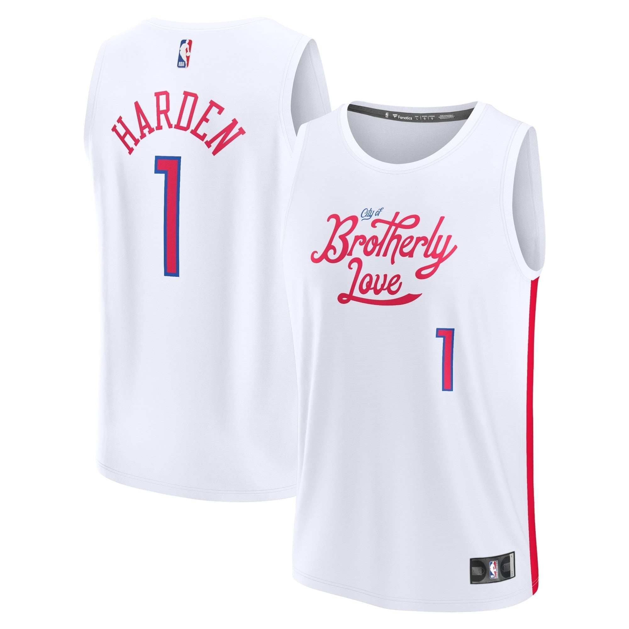 Youth Fanatics Branded James Harden White Philadelphia 76ers 2022/23 Fastbreak Jersey - City Edition