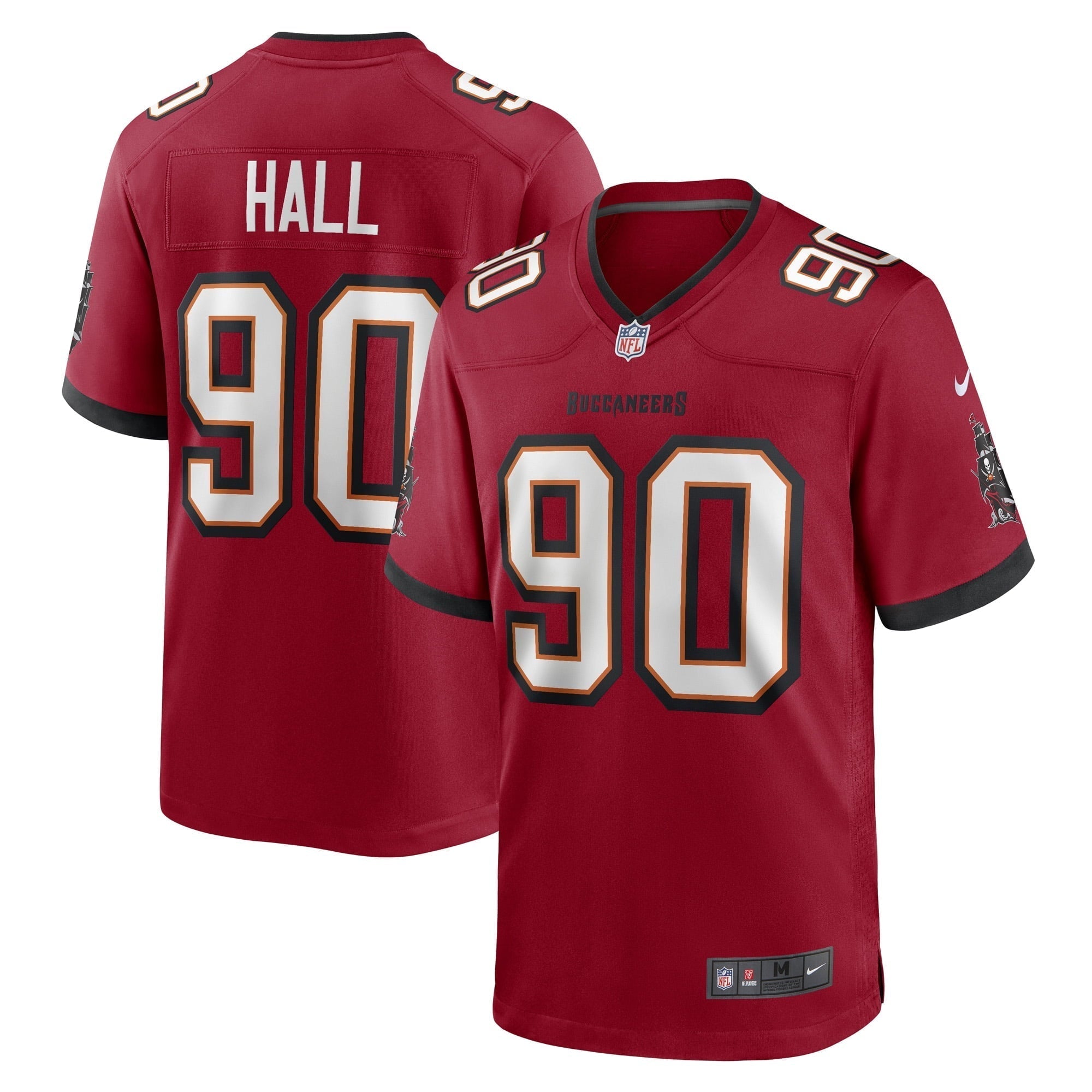 Men s Nike Logan Hall Red Tampa Bay Buccaneers Game Player Jersey