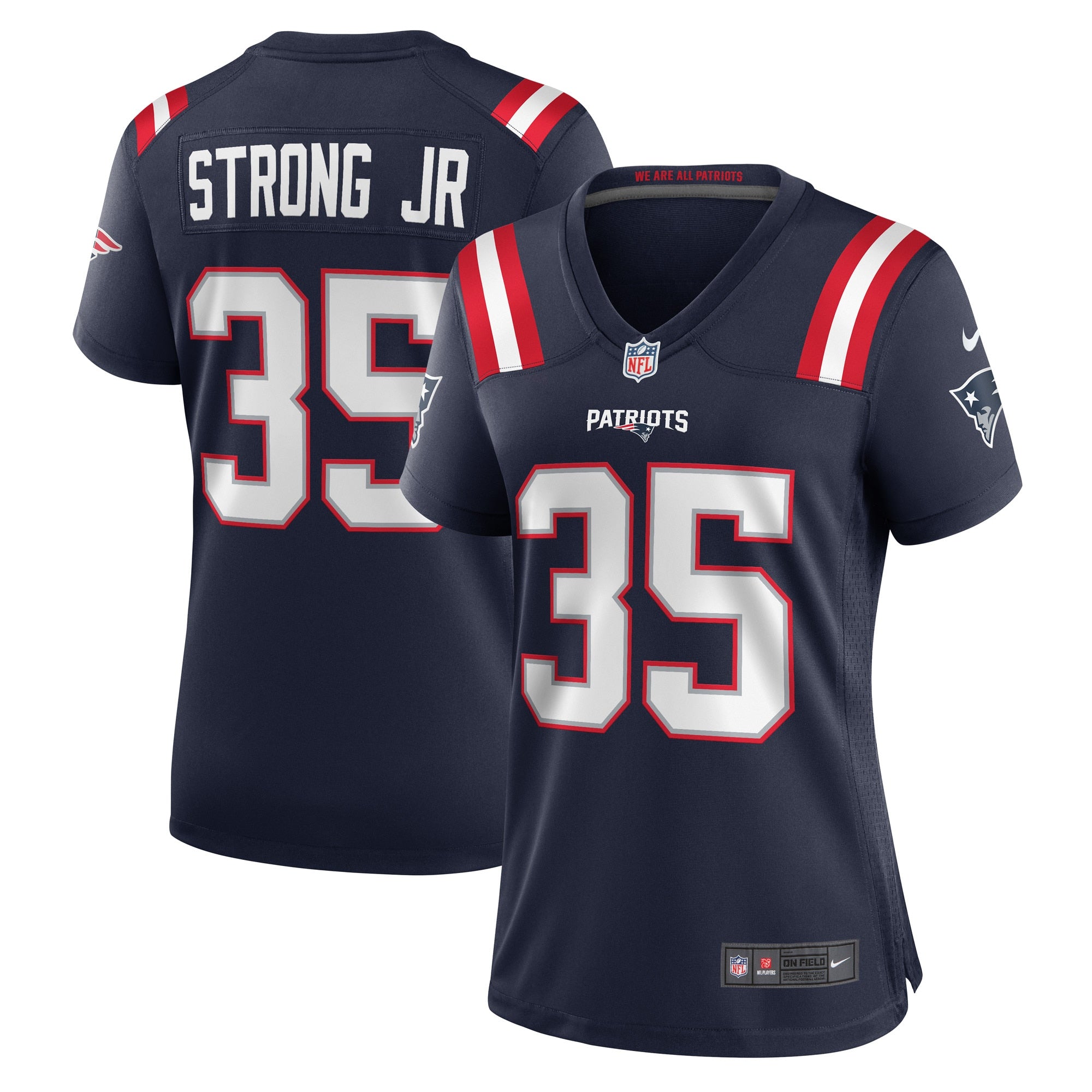 Pierre Strong Jr. New England Patriots Nike Women s Game Player Jersey   Navy