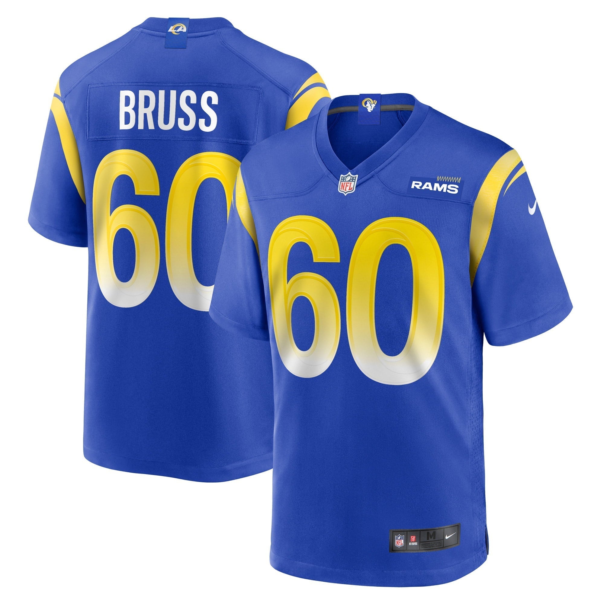 Men s Nike Logan Bruss Royal Los Angeles Rams Game Player Jersey