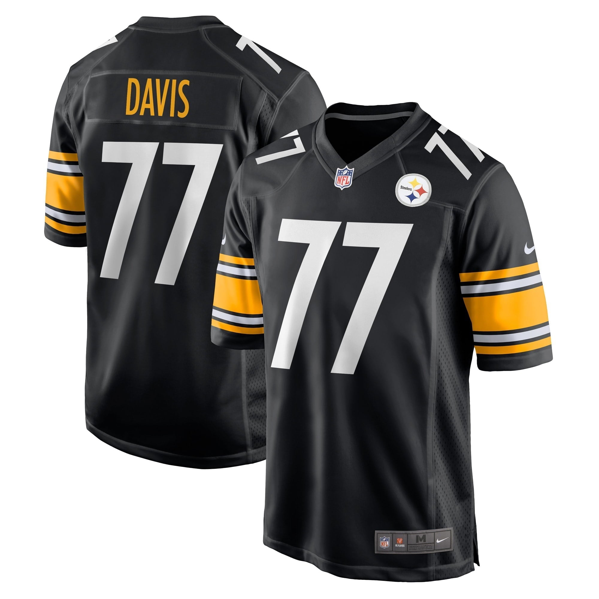 Men s Nike Jesse Davis Black Pittsburgh Steelers Game Player Jersey