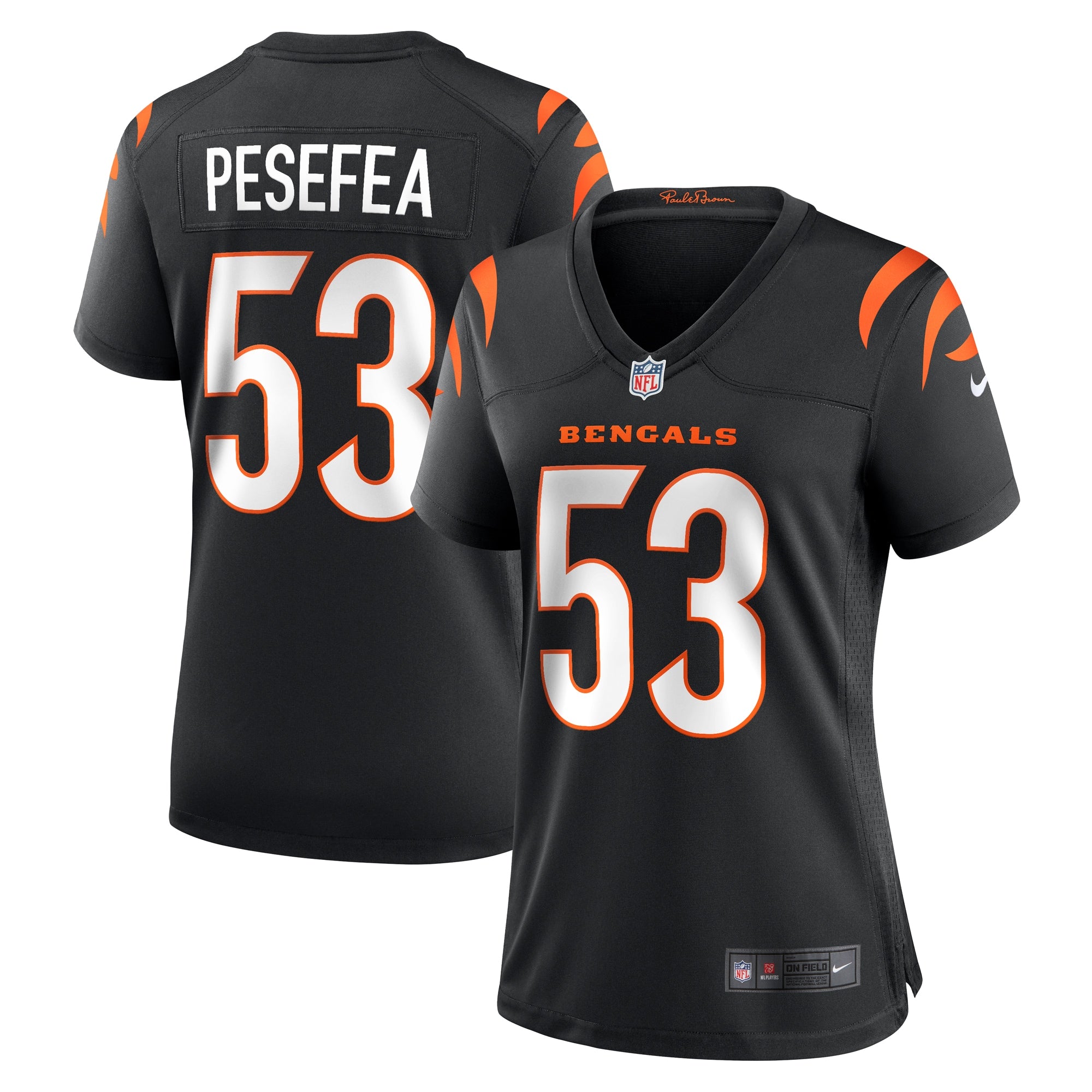 TJ Pesefea Cincinnati Bengals Nike Women s Team Game Jersey    Black