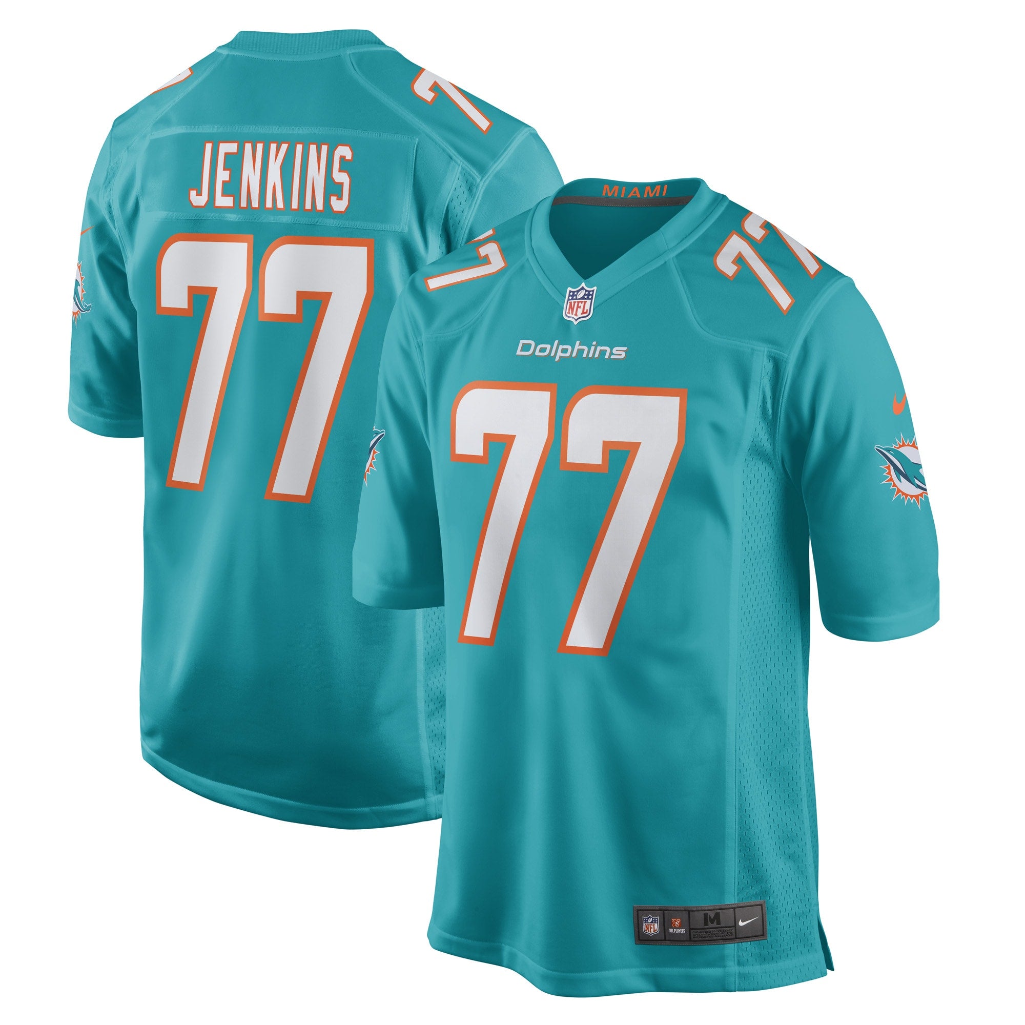 John Jenkins Miami Dolphins Nike Game Player Jersey   Aqua