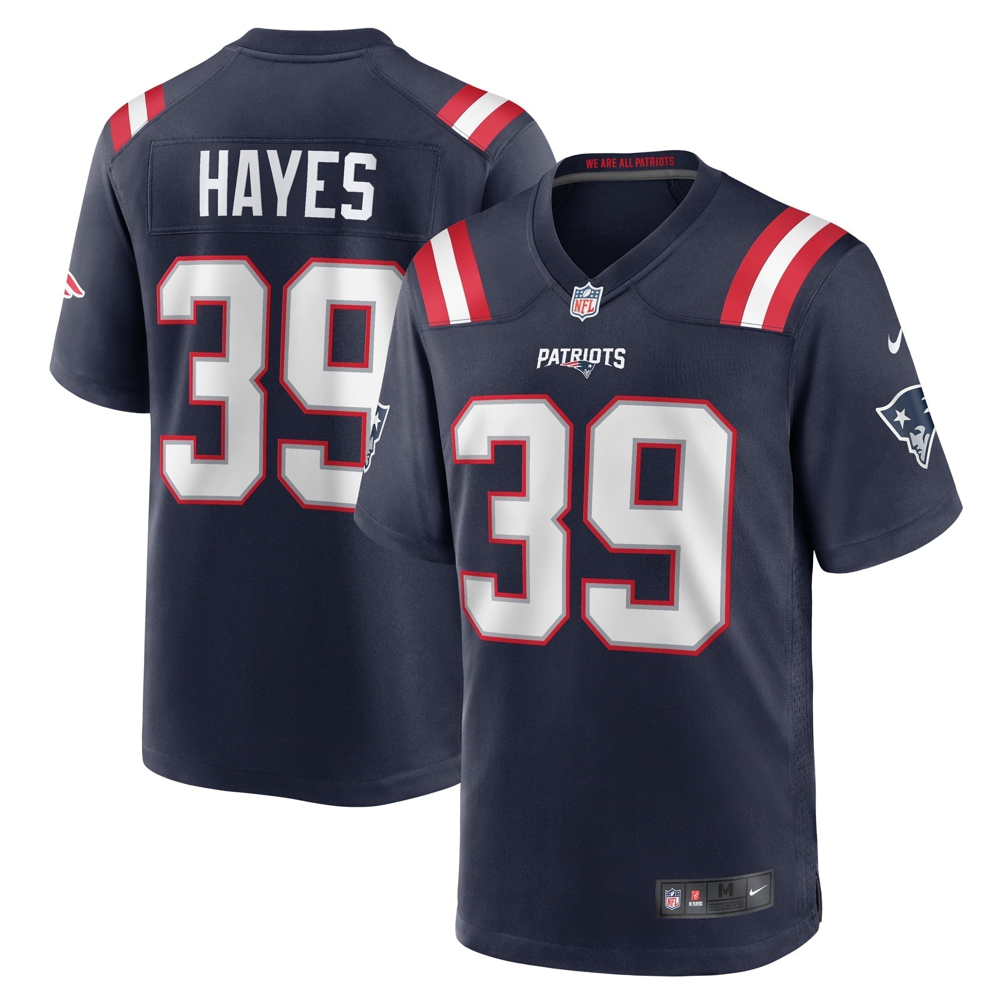 Men s Nike Tae Hayes Navy New England Patriots Home Game Player Jersey