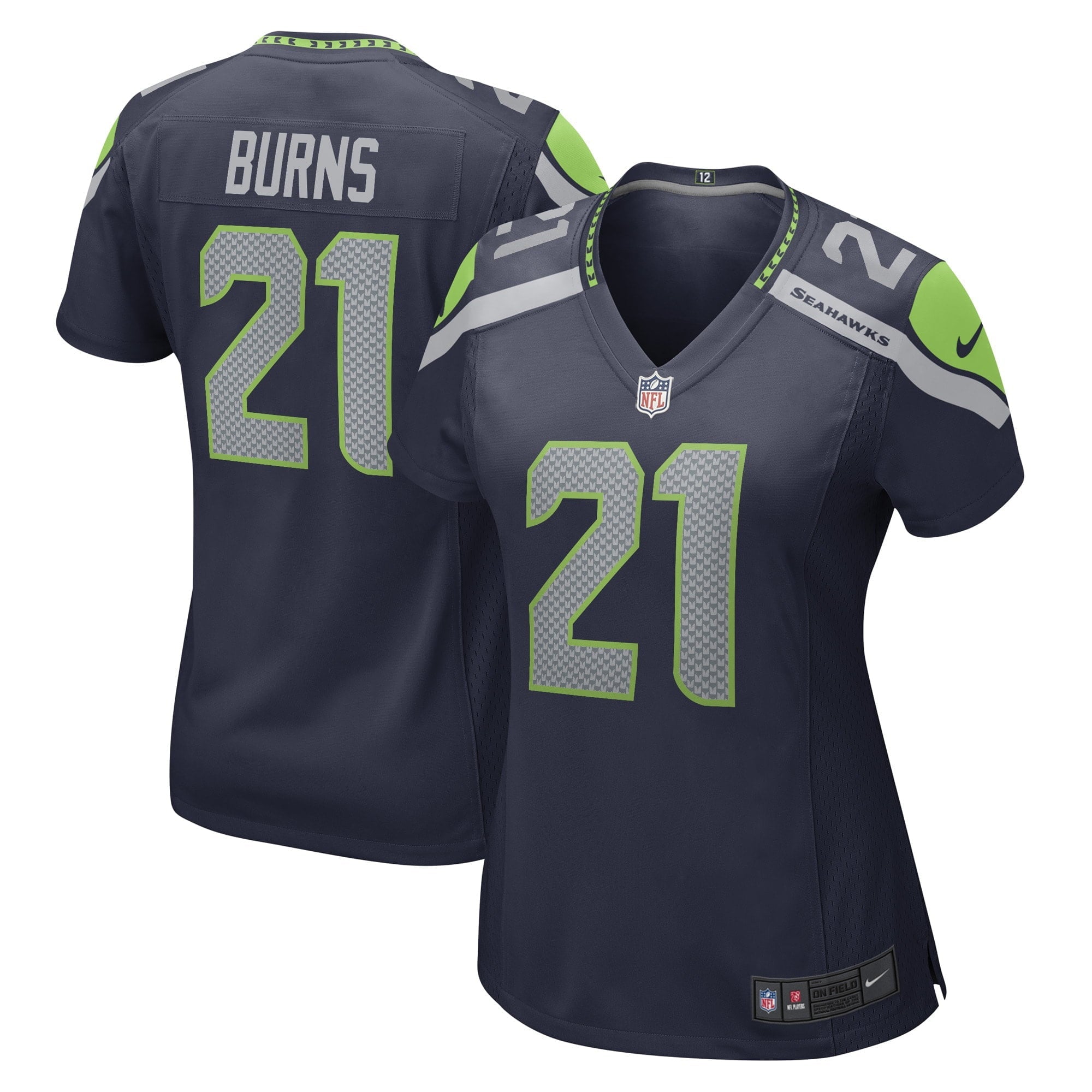 Women s Nike Artie Burns College Navy Seattle Seahawks Game Player Jersey