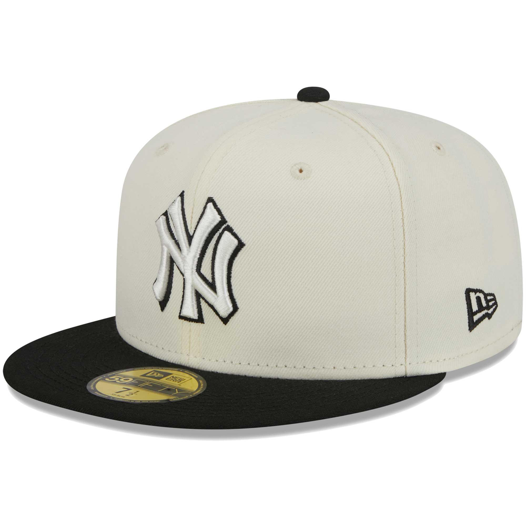 New York Yankees New Era Chrome 59FIFTY Fitted Hat - Stone/Black