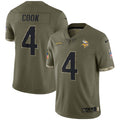 Men s Nike Dalvin Cook Olive Minnesota Vikings 2022 Salute To Service Limited Jersey