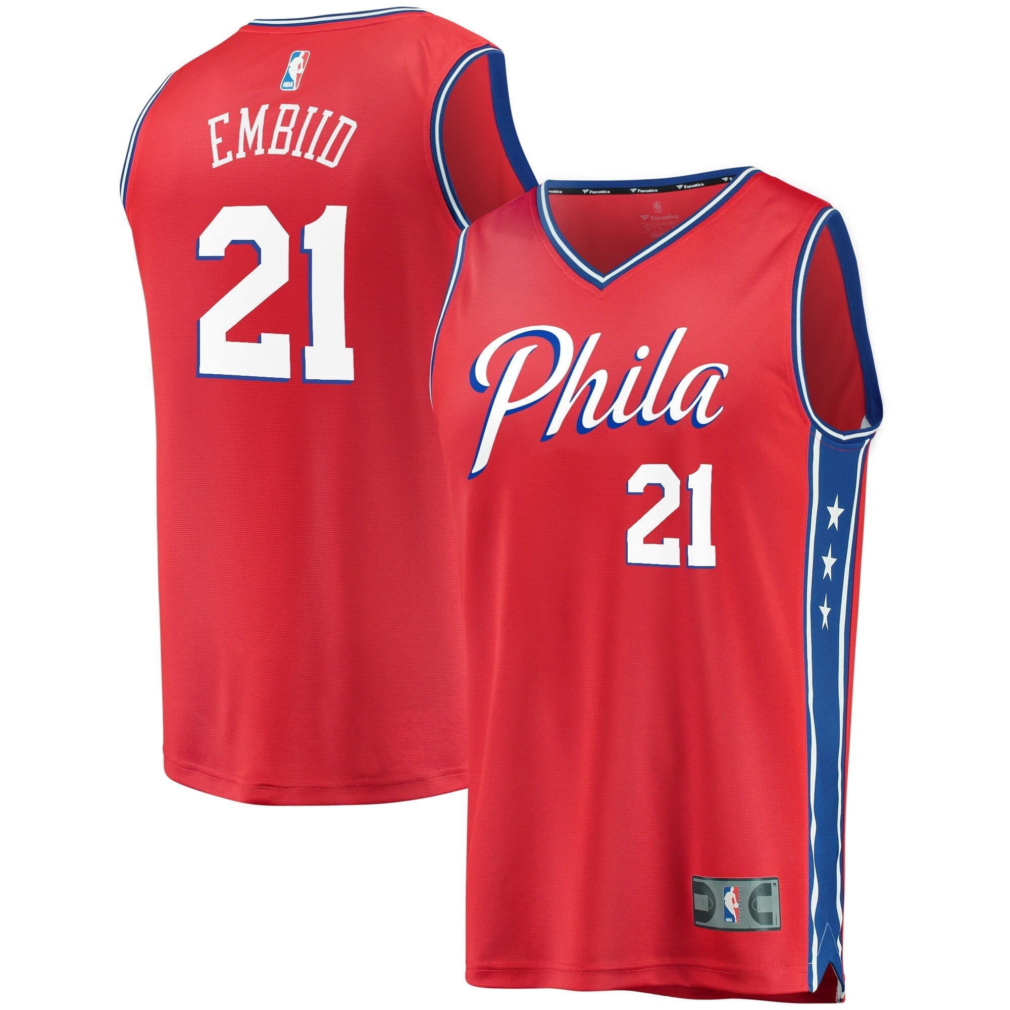 Men's Fanatics Branded Joel Embiid Red Philadelphia 76ers Fast Break Replica Jersey - Statement Edition