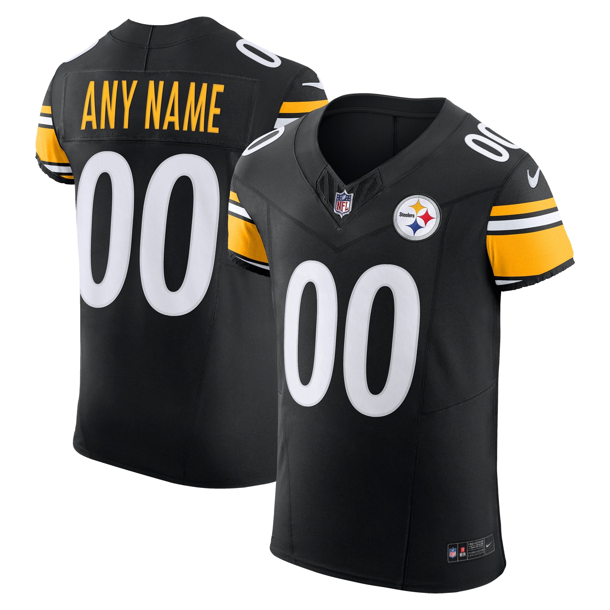 Pittsburgh Steelers Nike Vapor F.U.S.E. Elite Custom Jersey   Black