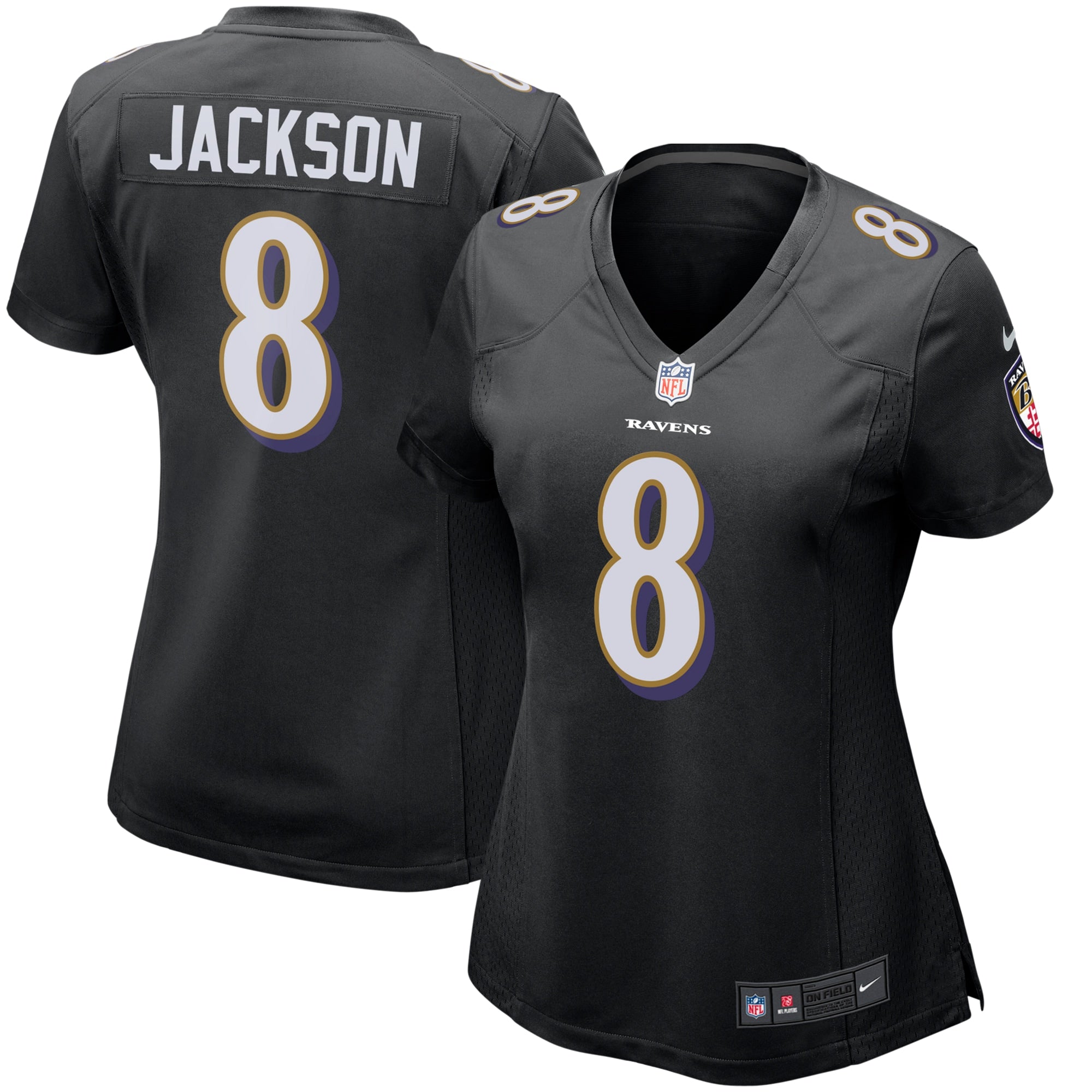 Lamar Jackson Baltimore Ravens Nike Women s Game Event Jersey   Black