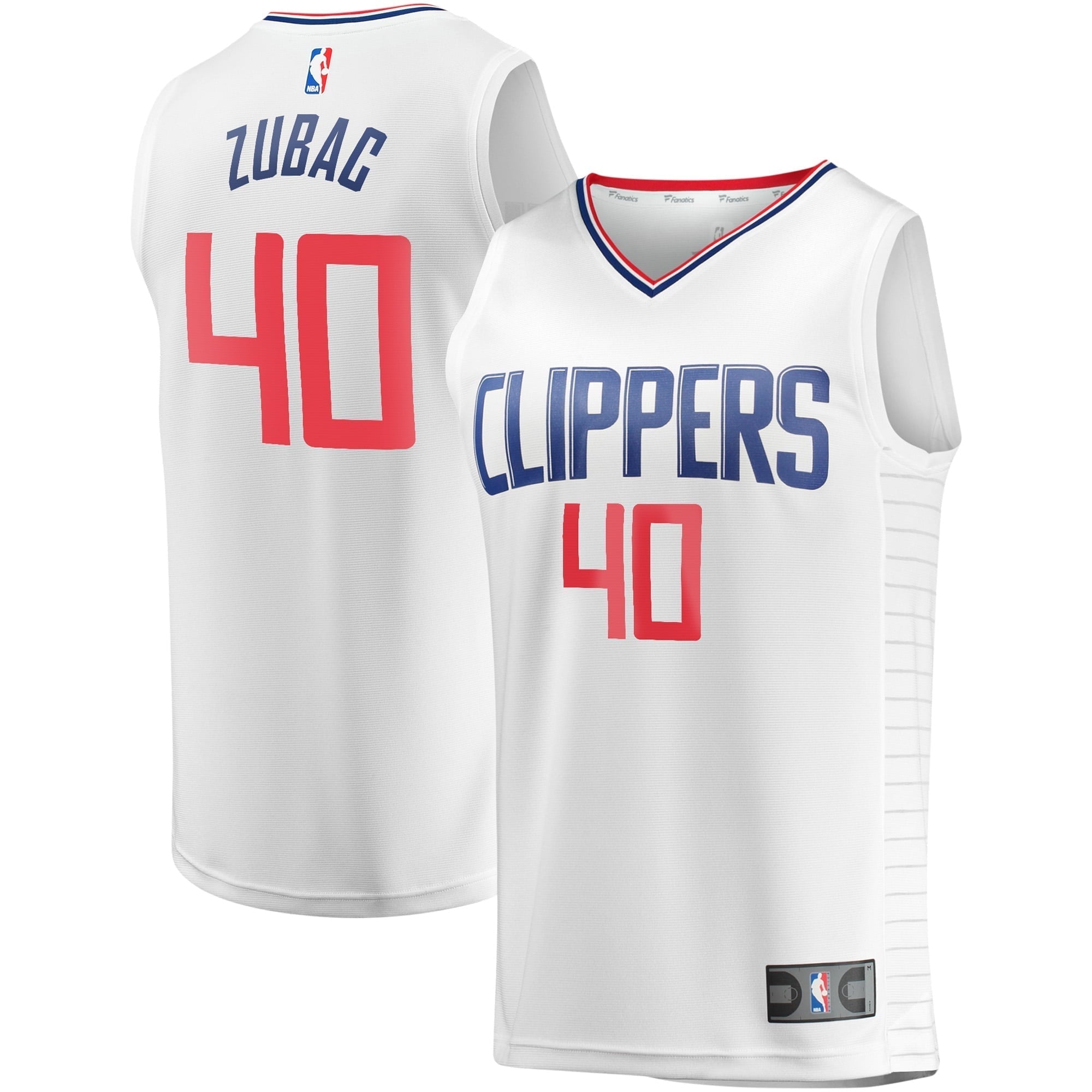 Youth Fanatics Branded Ivica Zubac White LA Clippers Fast Break Player Jersey - Association Edition