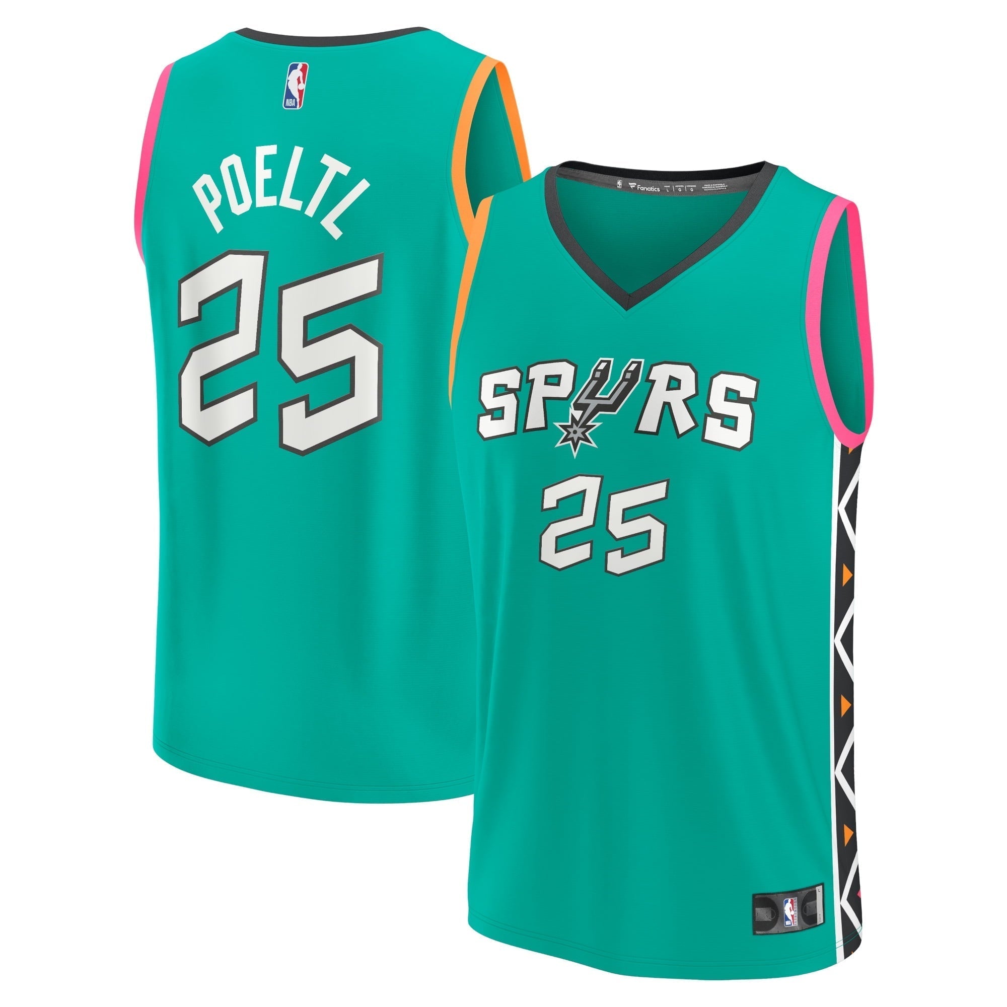Unisex Fanatics Branded Jakob Poeltl Turquoise San Antonio Spurs 2022/23 Fastbreak Jersey - City Edition