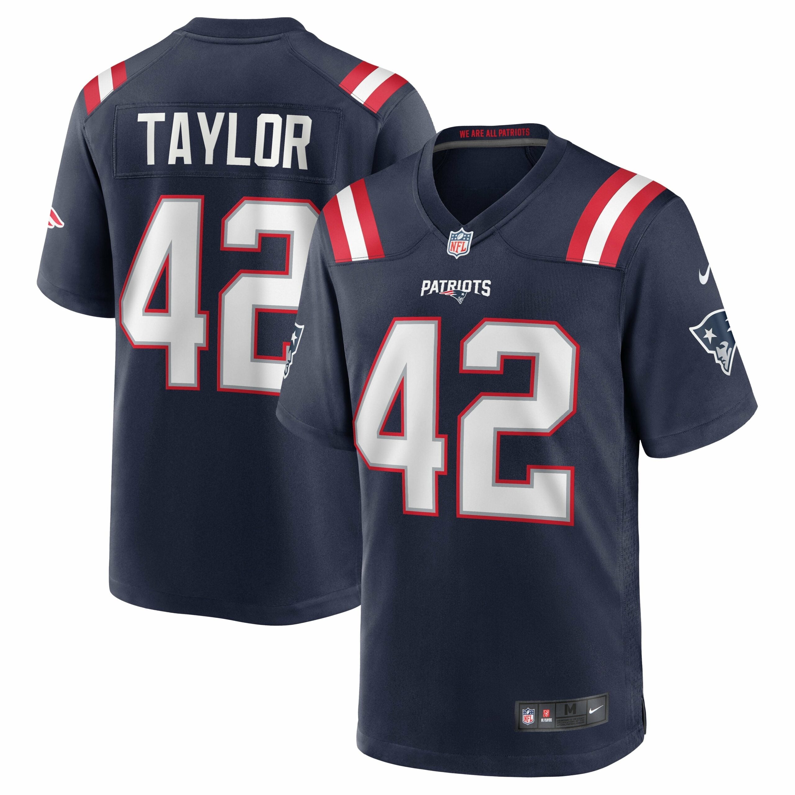 Men s Nike J.J. Taylor Navy New England Patriots Team Game Jersey