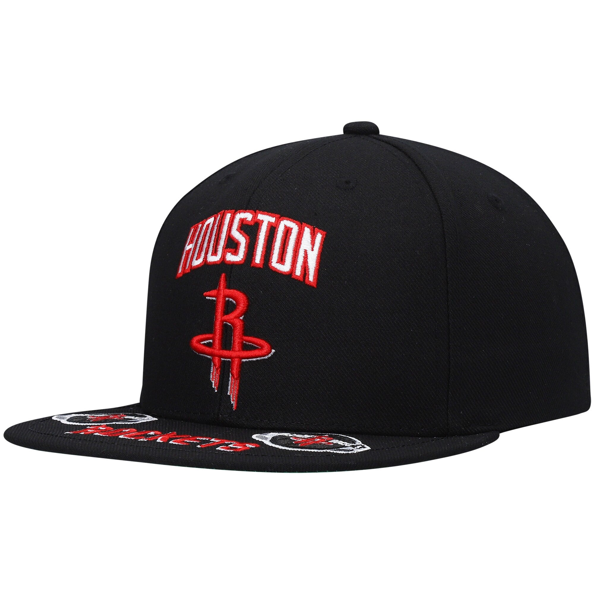 Houston Rockets Mitchell & Ness Front Loaded Snapback Hat - Black