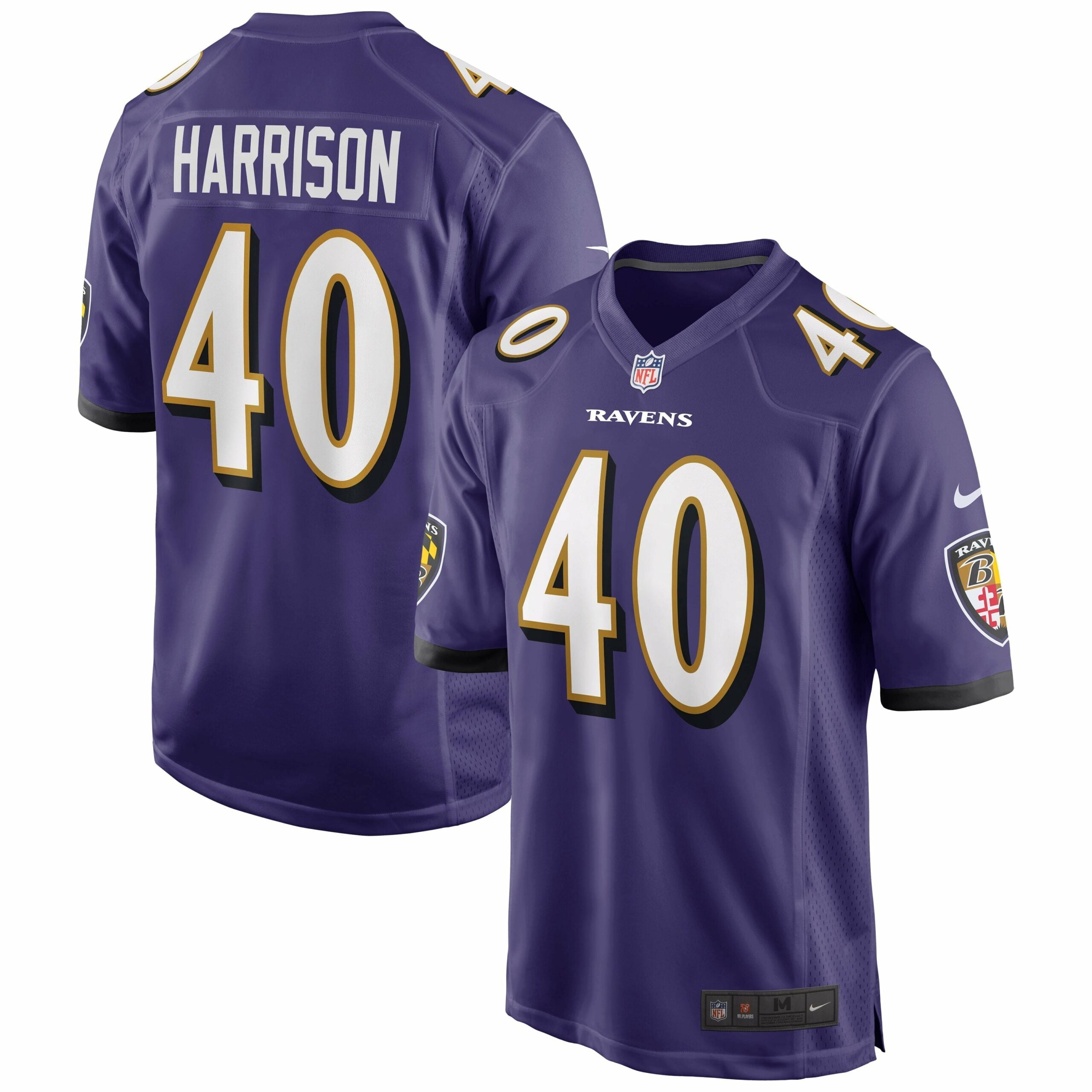 Men s Nike Malik Harrison Purple Baltimore Ravens Game Jersey
