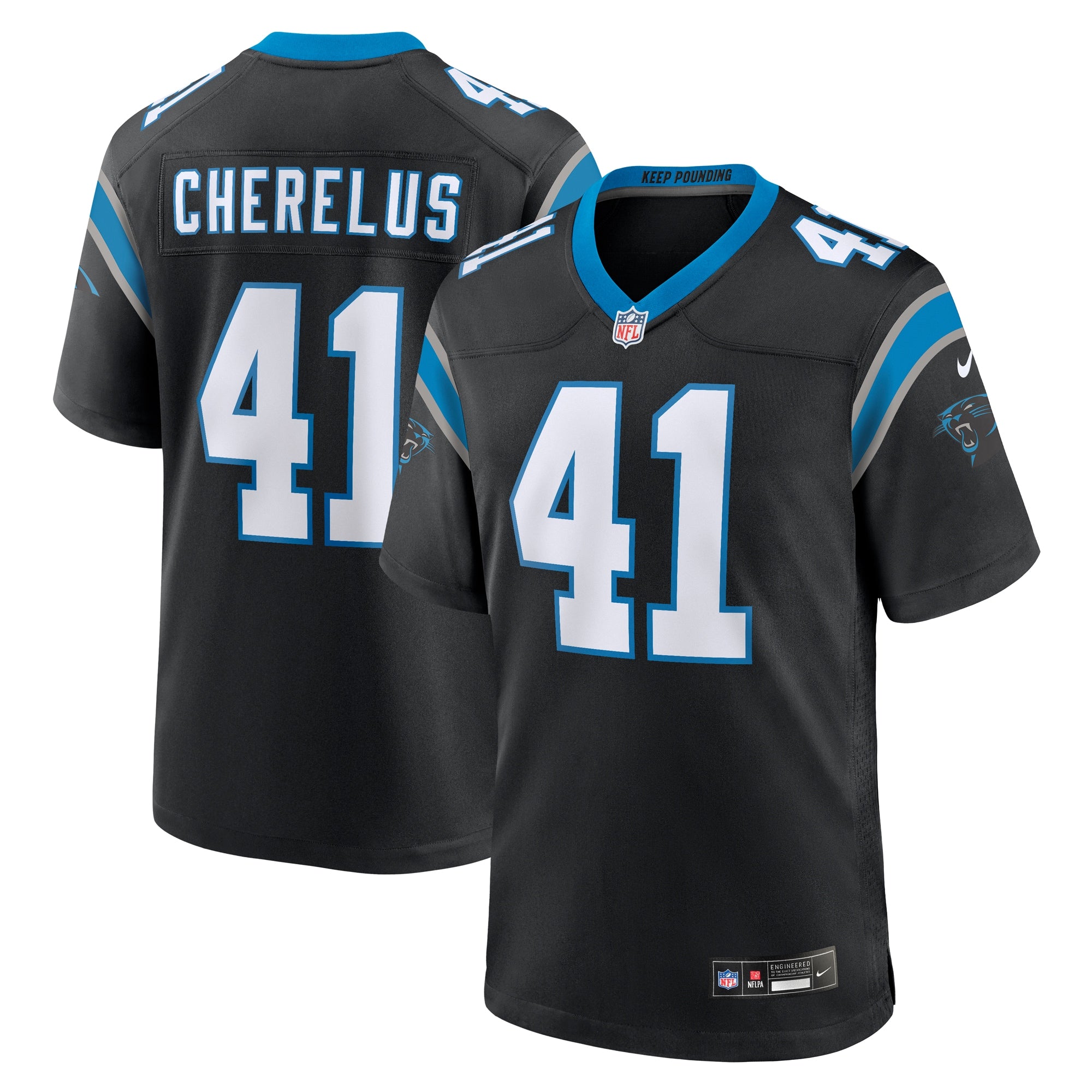 Claudin Cherelus Carolina Panthers Nike Team Game Jersey    Black