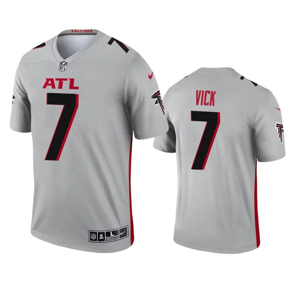 Men s Atlanta Falcons Michael Vick Inverted Legend Jersey   Silver