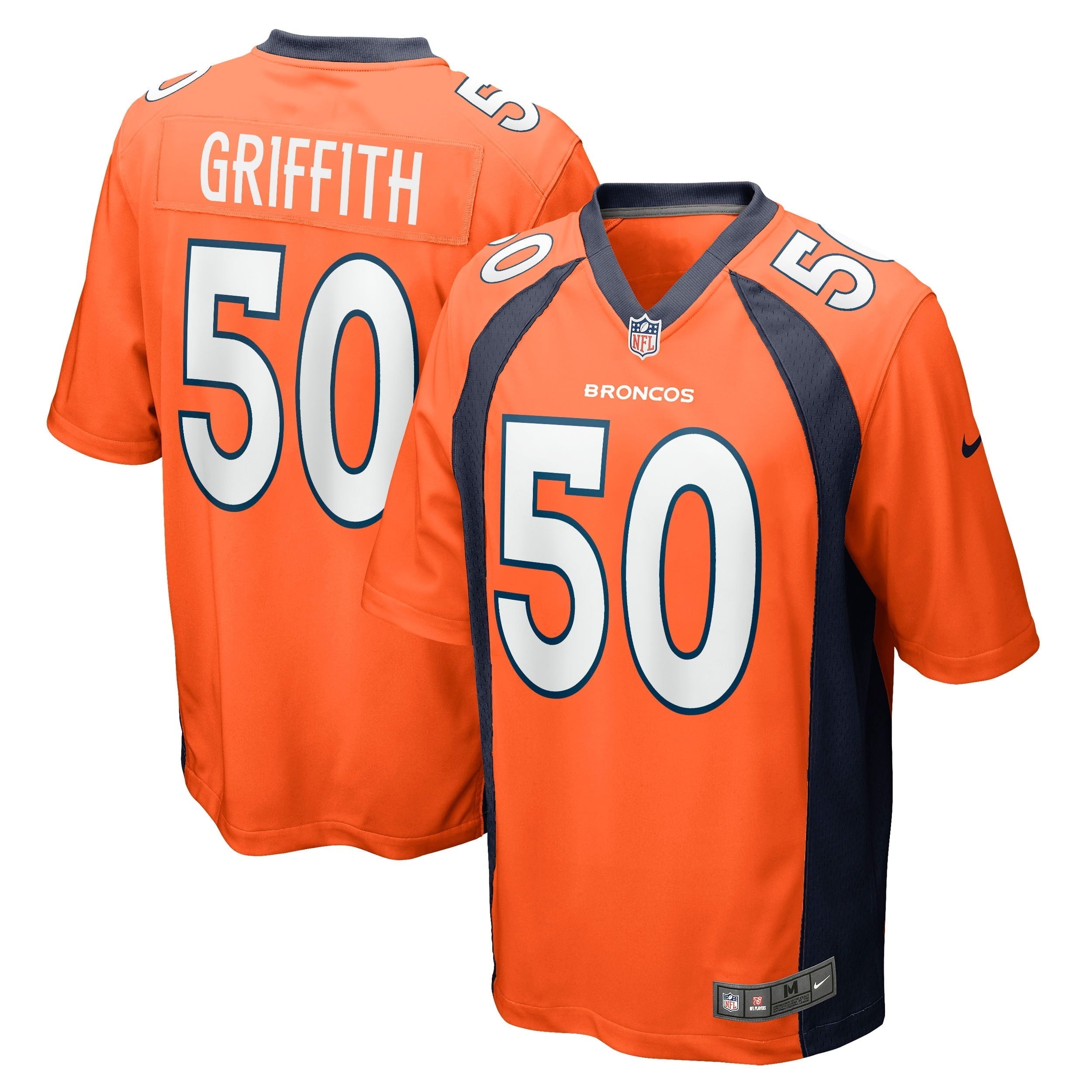 Men s Nike Jonas Griffith Orange Denver Broncos Game Jersey