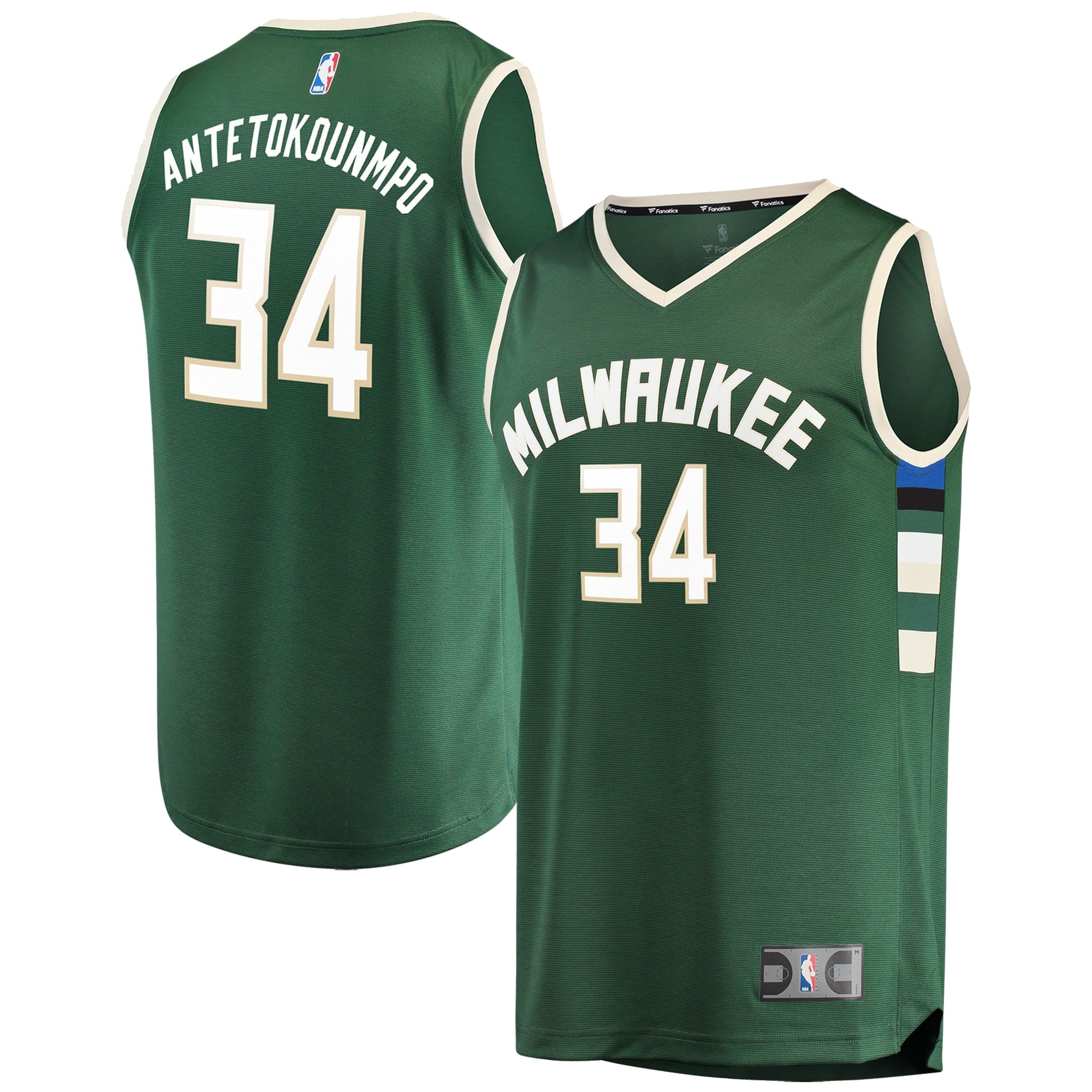 Youth Fanatics Branded Giannis Antetokounmpo Hunter Green Milwaukee Bucks Fast Break Replica Jersey - Icon Edition