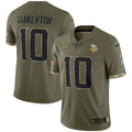 Fran Tarkenton Minnesota Vikings 2022 Salute To Service Retired Player Limited Jersey   Olive
